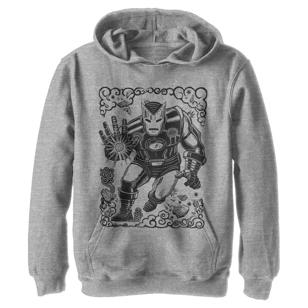 Marvel Iron Man Kids' Stencil Hoodie - Boys & Girls Superhero Costume for Halloween, Cosplay & Everyday Wear