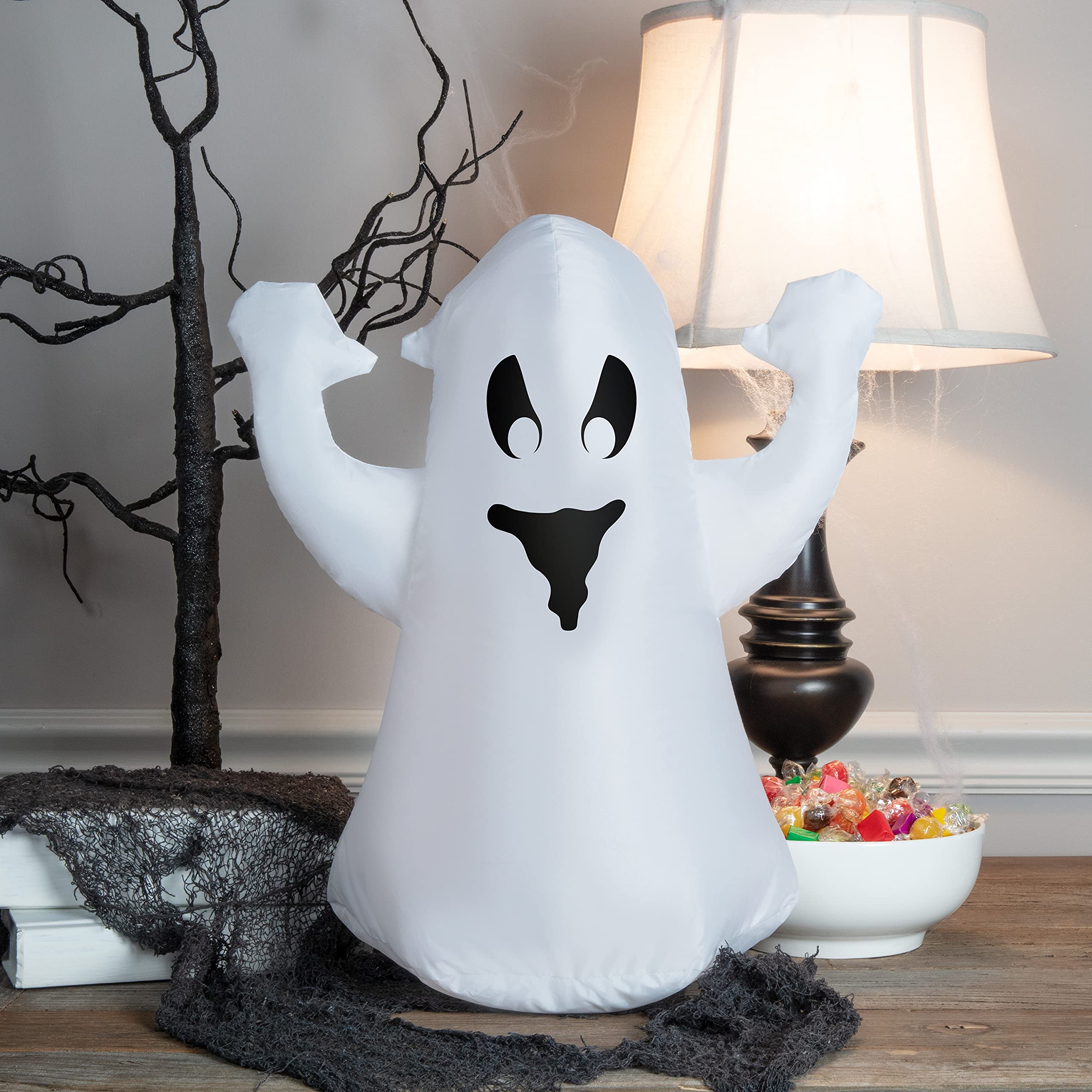 Gemmy Airdorable Airblown Ghost Halloween Decoration - Spooky Inflatable Outdoor Yard Decor for Halloween Party, Haunted House, and Fall Seasonal Display