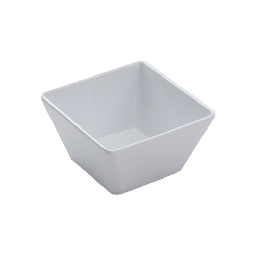 American Metalcraft MELSQ53 23 oz White Square Melamine Bowl - 5 x 5 x 2.5 Inches - Durable & Lightweight Serving Dish for Salads, Snacks, and Party Food Display