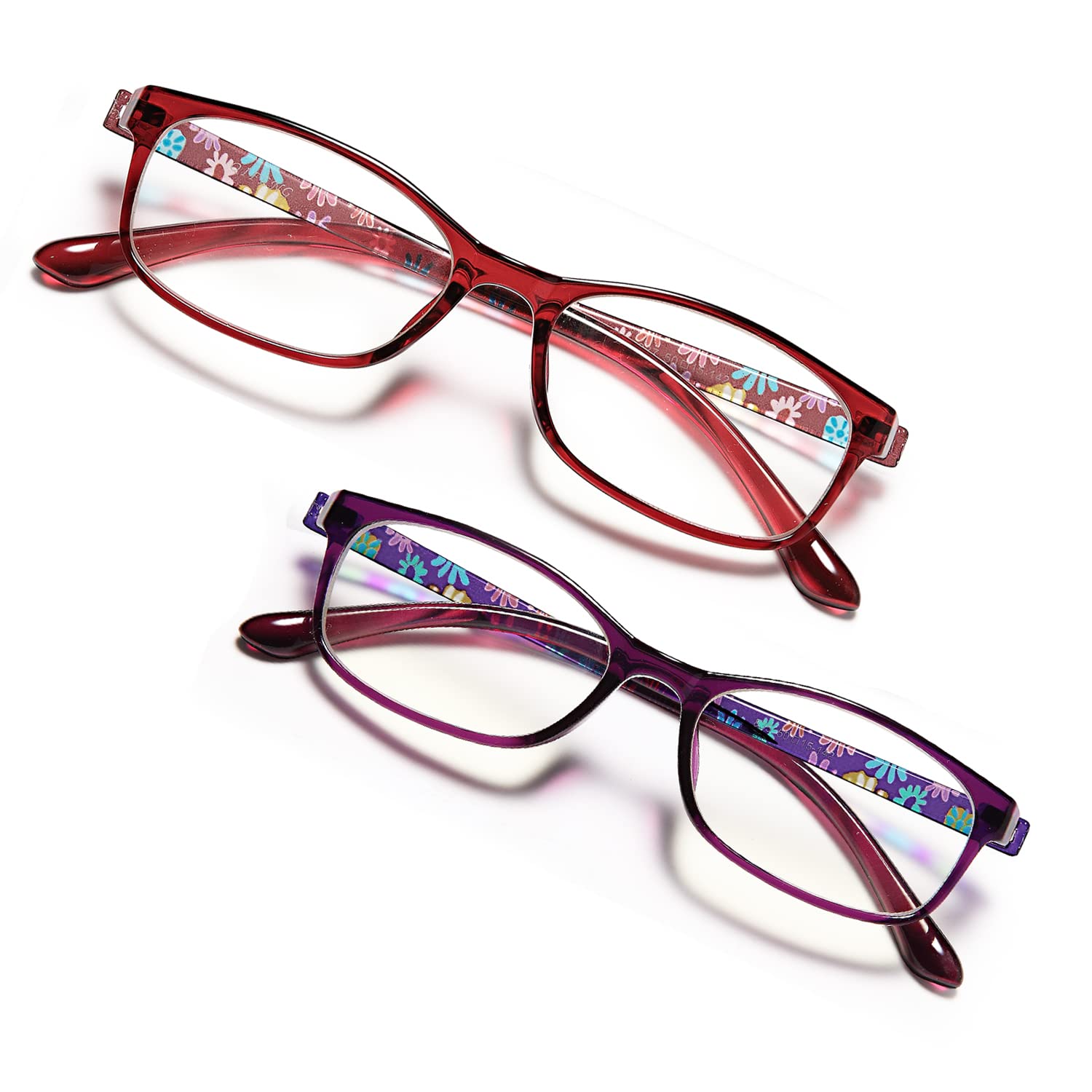Lightweight Flexible Reading Glasses for Women +1.75 Magnification - Blue Light Blocking Computer Eyeglasses with Hard Case - Perfect for Office Work, Screen Time & Reading Books