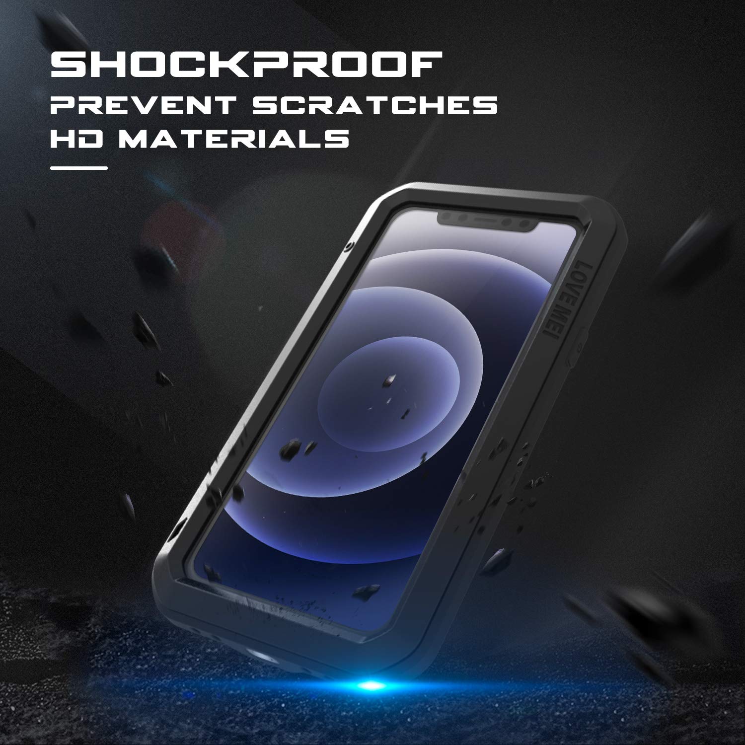 Shockproof iPhone 12 Pro Max Case with Aluminum Frame & Gorilla Glass - Heavy Duty Protective Cover for iPhone 12 Pro Max 6.7
