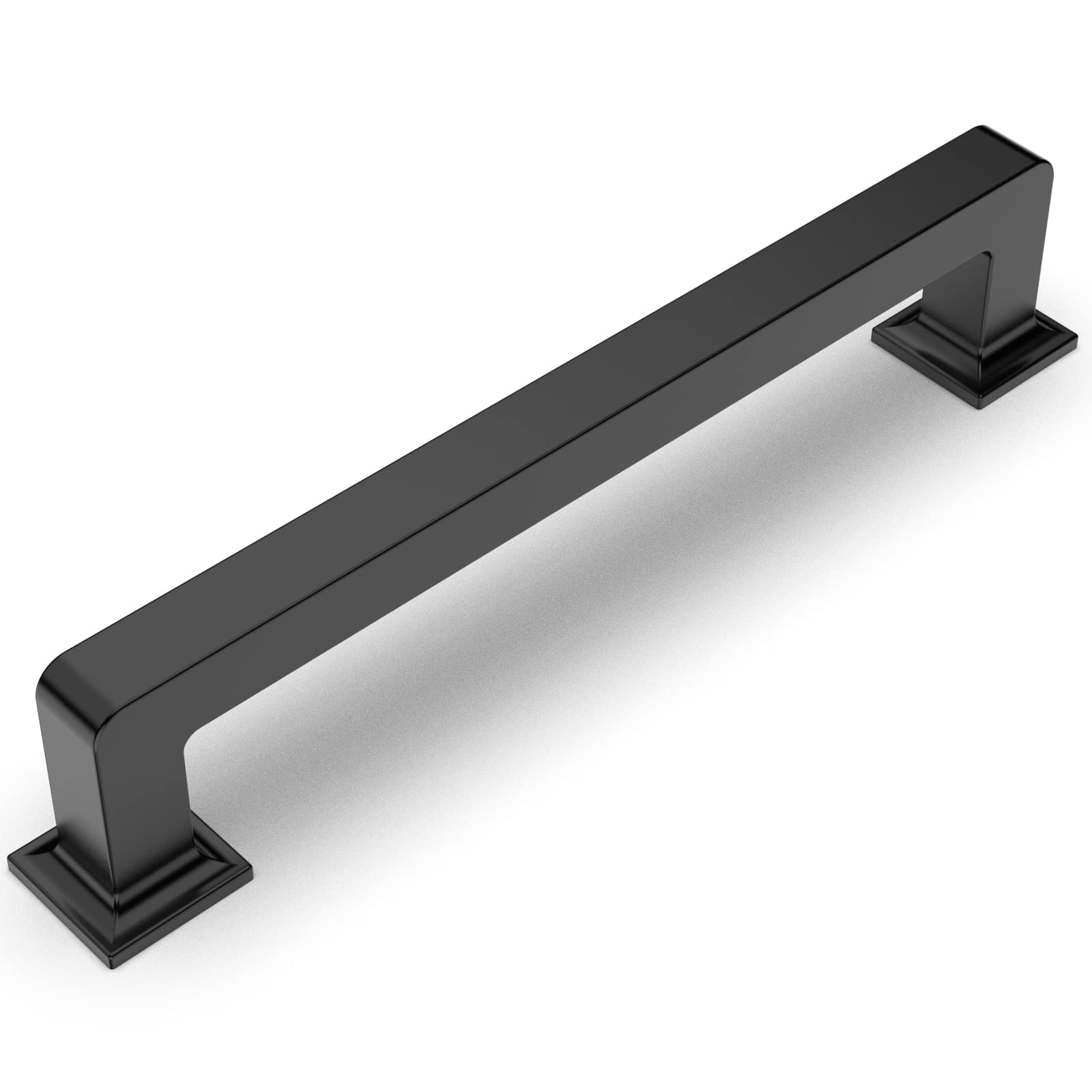 Amerdeco 10 Pack Matte Black Cabinet Pulls 5 Inch (128mm) Hole Centers - Modern Kitchen Cabinet Handles & Drawer Pulls for Cabinets, Cupboards, Dressers - Durable Cabinet Hardware for Home & Office Use