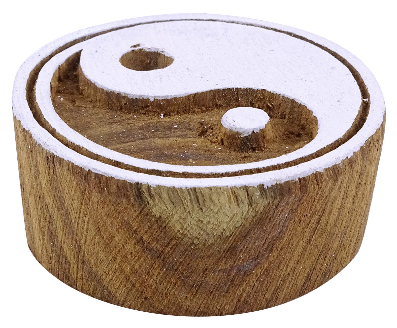 Handcarved Yin Yang Wood Stamp for Textile Printing - Indian Border Design