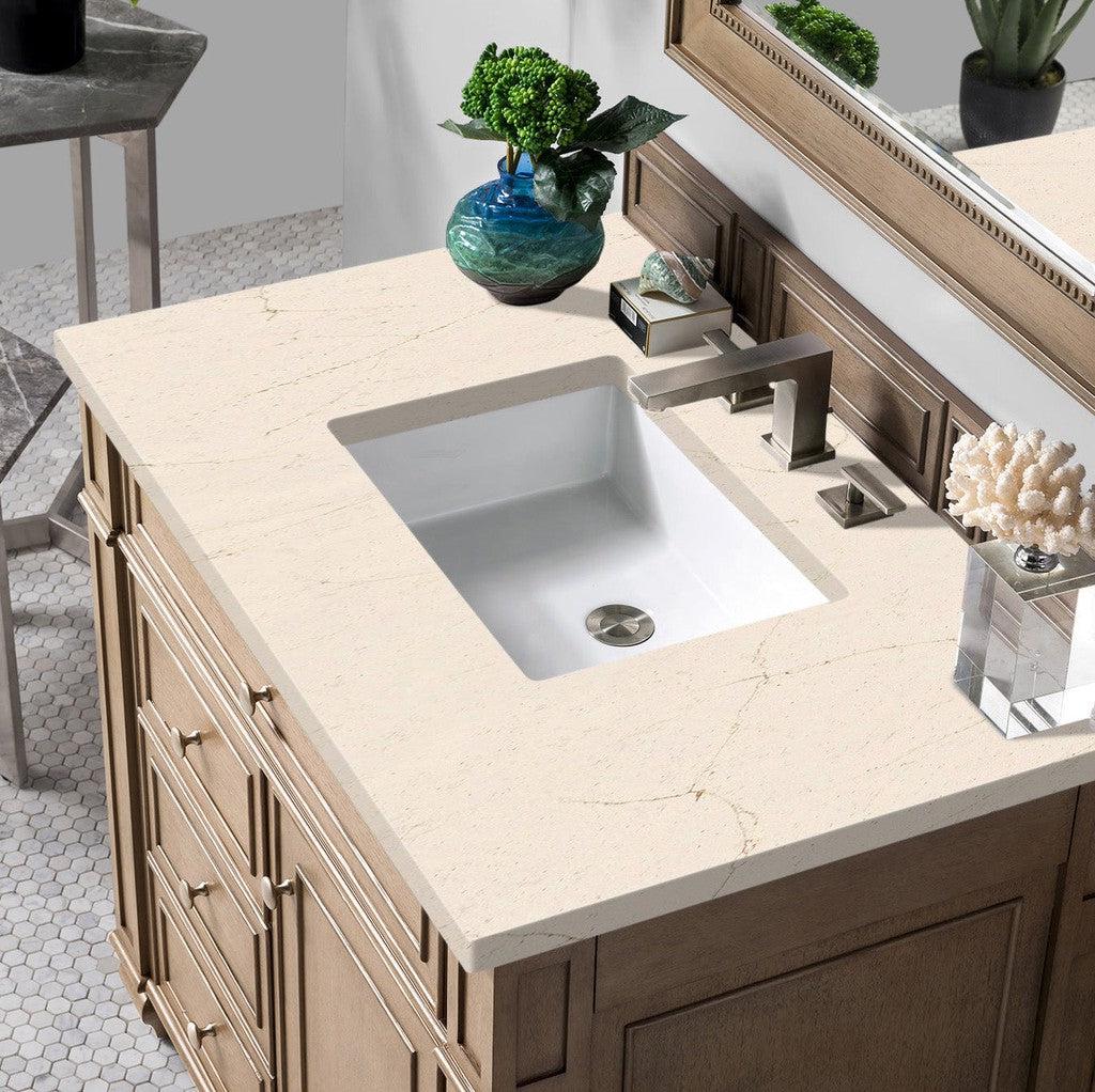 James Martin Vanities Bristol Collection 36 Inch Single Bathroom Vanity in Whitewashed Walnut with Countertop Options - Perfect for Modern Bathroom Renovations and Home Upgrades