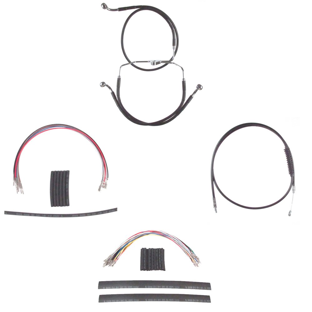Hill Country Customs Complete Black Cable Brake Line Kit for 16