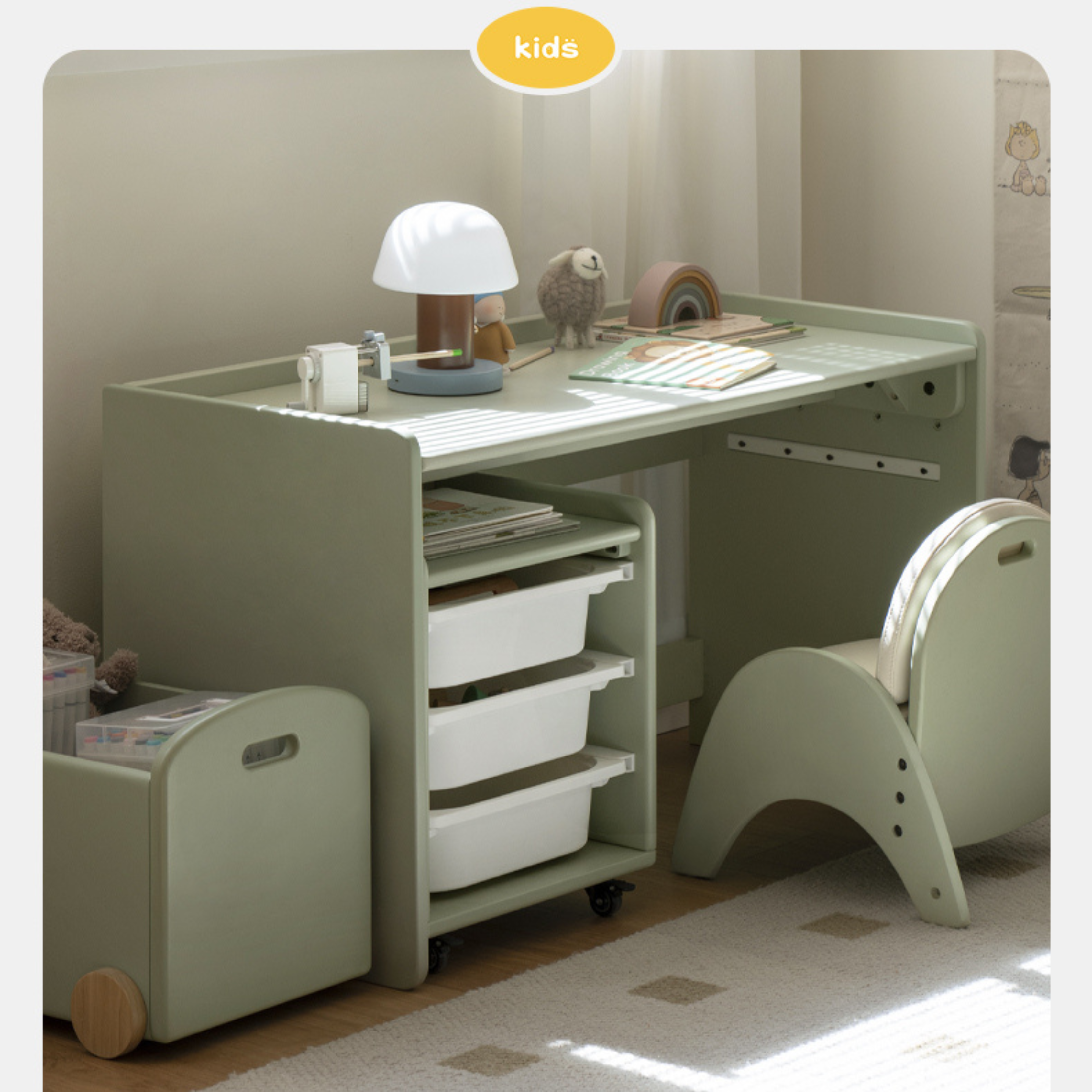Solid Wood Kids Lift Top Desk with Storage - Study Table & Organizer for Children's Room, Homework, and Crafting
