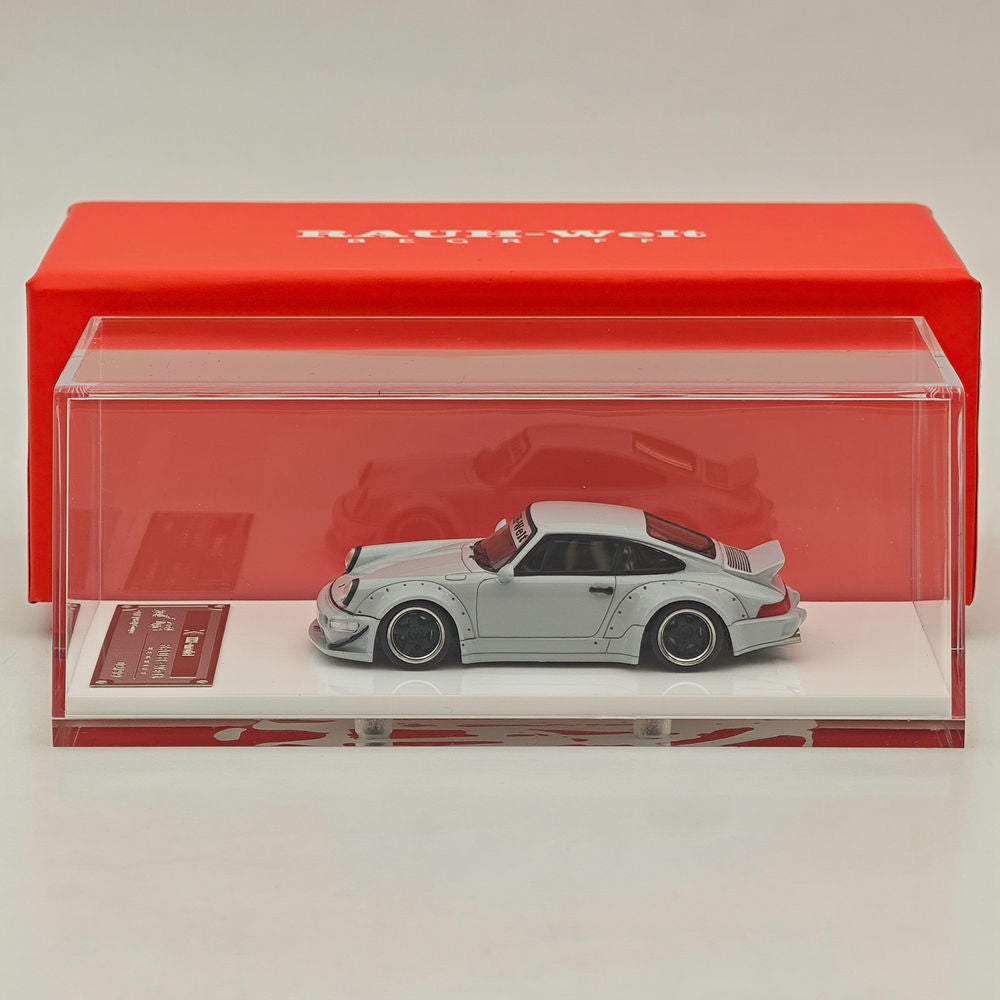 1/64 Scale Porsche 964 RWB RAUH Welt BEGRIFF Cement Gray Resin Diecast Model Car - Limited Edition Collectible Auto Gift for Car Enthusiasts & Display Showcase