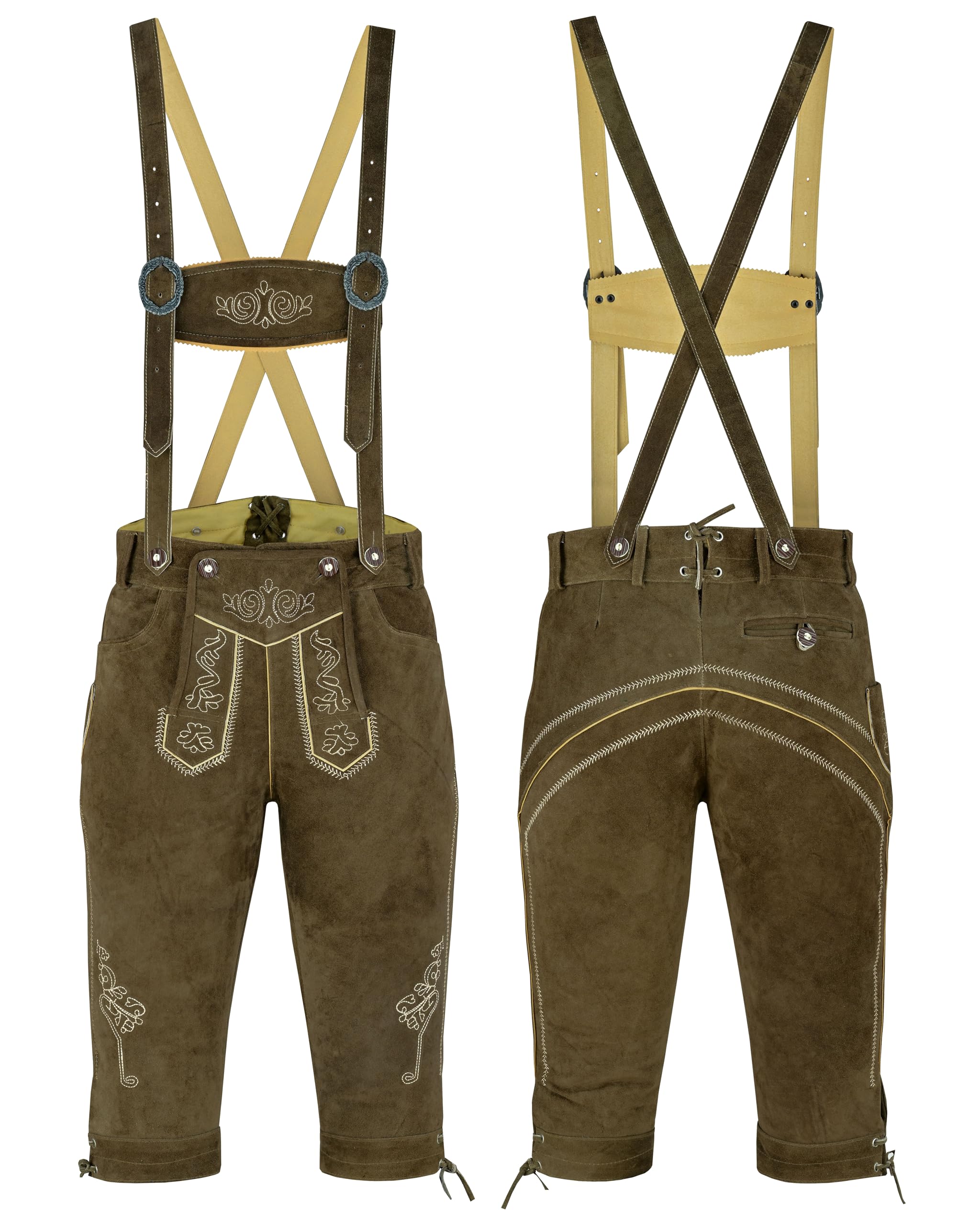 Authentic German Bavarian Lederhosen for Men - Genuine Leather Shorts Oktoberfest Costume | Perfect for Oktoberfest, Beer Festivals, German Cultural Events & Costume Parties