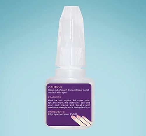 FStyler Professional Nail Glue with Brush Cap - Super Strong Instant Adhesive for Acrylic Nail Extensions & Nail Art (10g) - Perfect for Salon, Home Manicures & DIY Nail Designs