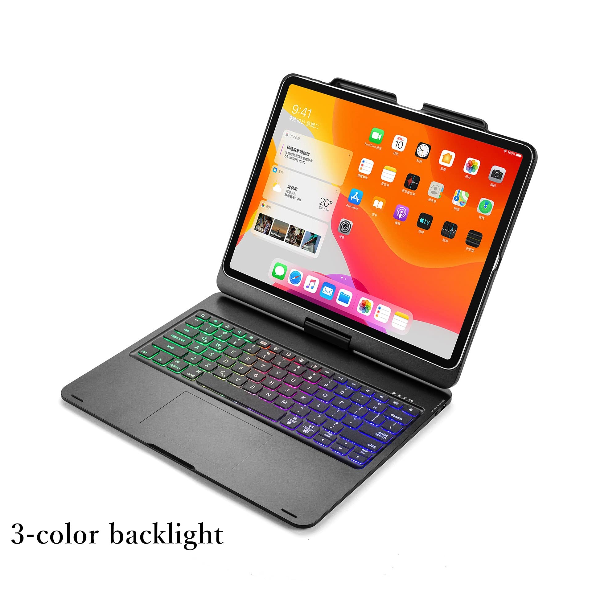 360° Rotatable Backlit Keyboard with Touchpad for iPad Air 13