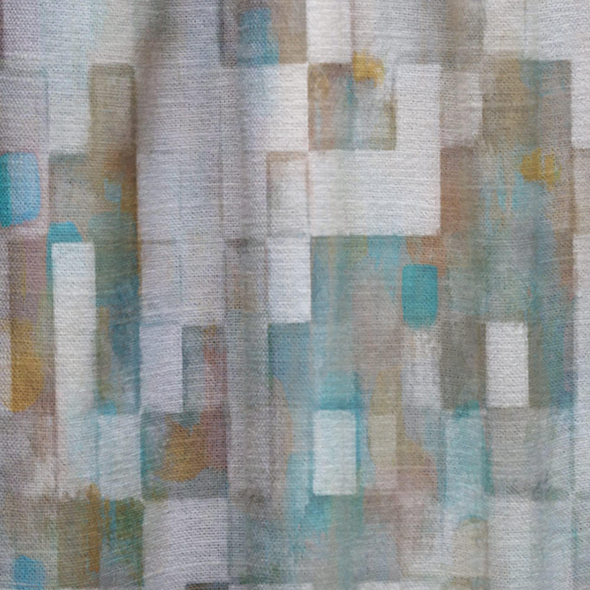 DesignQ Thermal Insulated Blackout Curtains - 'Blocked Abstract II' Single Panel 52x84 - Stylish Window Drapes for Bedroom & Living Room | Perfect for Privacy, Light Control & Energy Efficiency