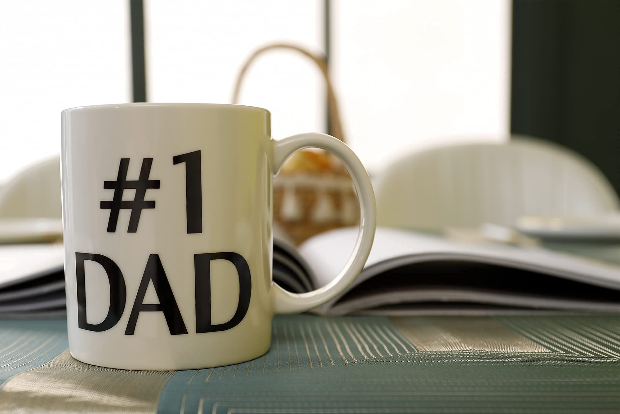 Zenply Best Dad Coffee Mug - 11 oz Funny Novelty Gift for Dad, Husband, Grandpa - Birthday & Christmas Present from Daughter, Son, Wife - Double-Sided Print - Perfect for Office, Home & Father's Day Celebrations