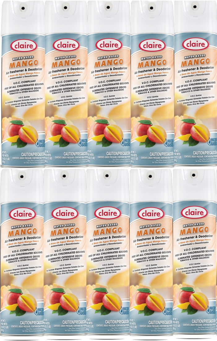 Mega Mango Scented Air Freshener - 12 Pack (10 oz Each) | Long-Lasting Odor Eliminator for Home, Car & Office | Fresh Tropical Fragrance