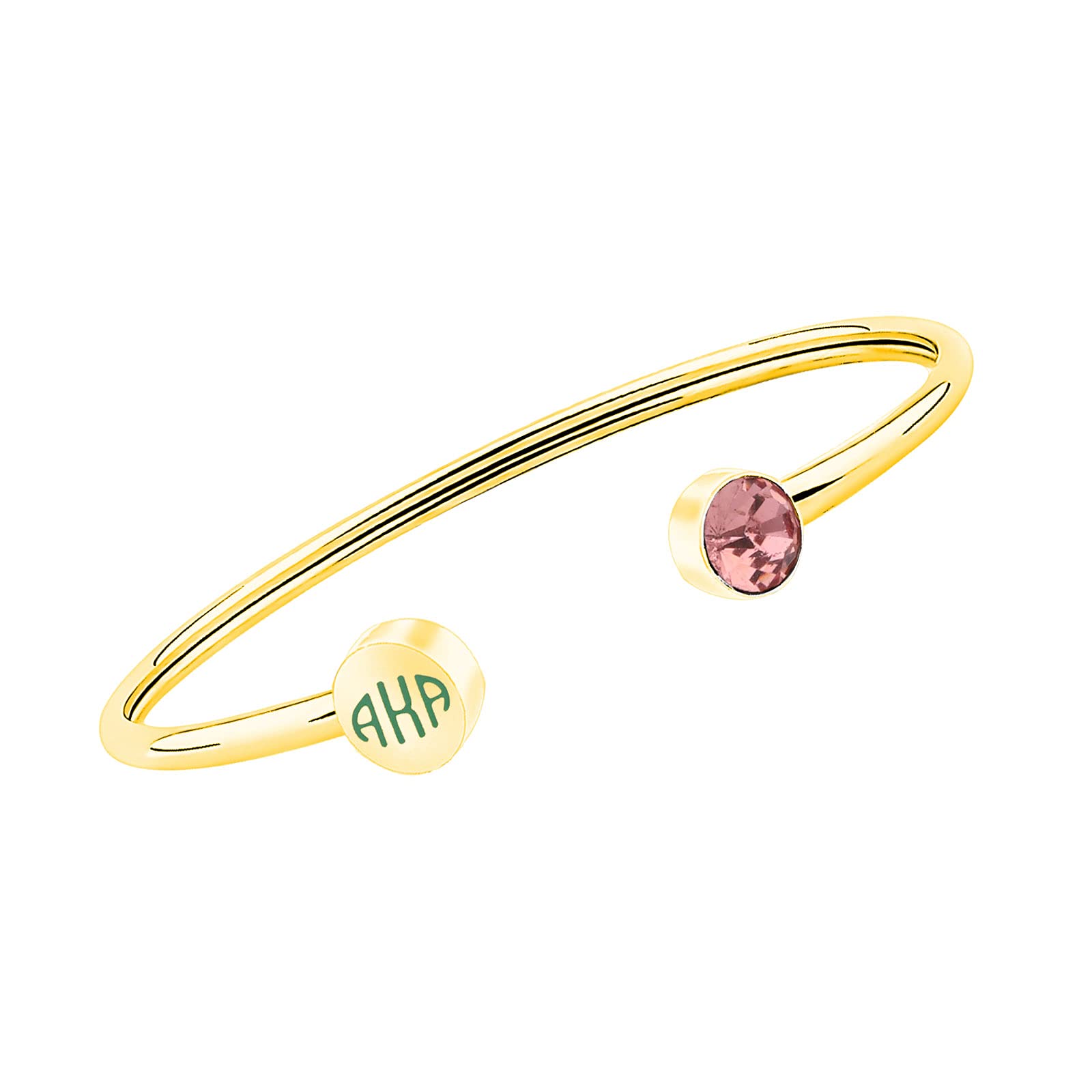 FAADBUK Sorority Pink Zircon & Green Bracelet - Elegant Graduation Jewelry for Women | Perfect for Sorority Events, Graduation Gifts & Everyday Wear