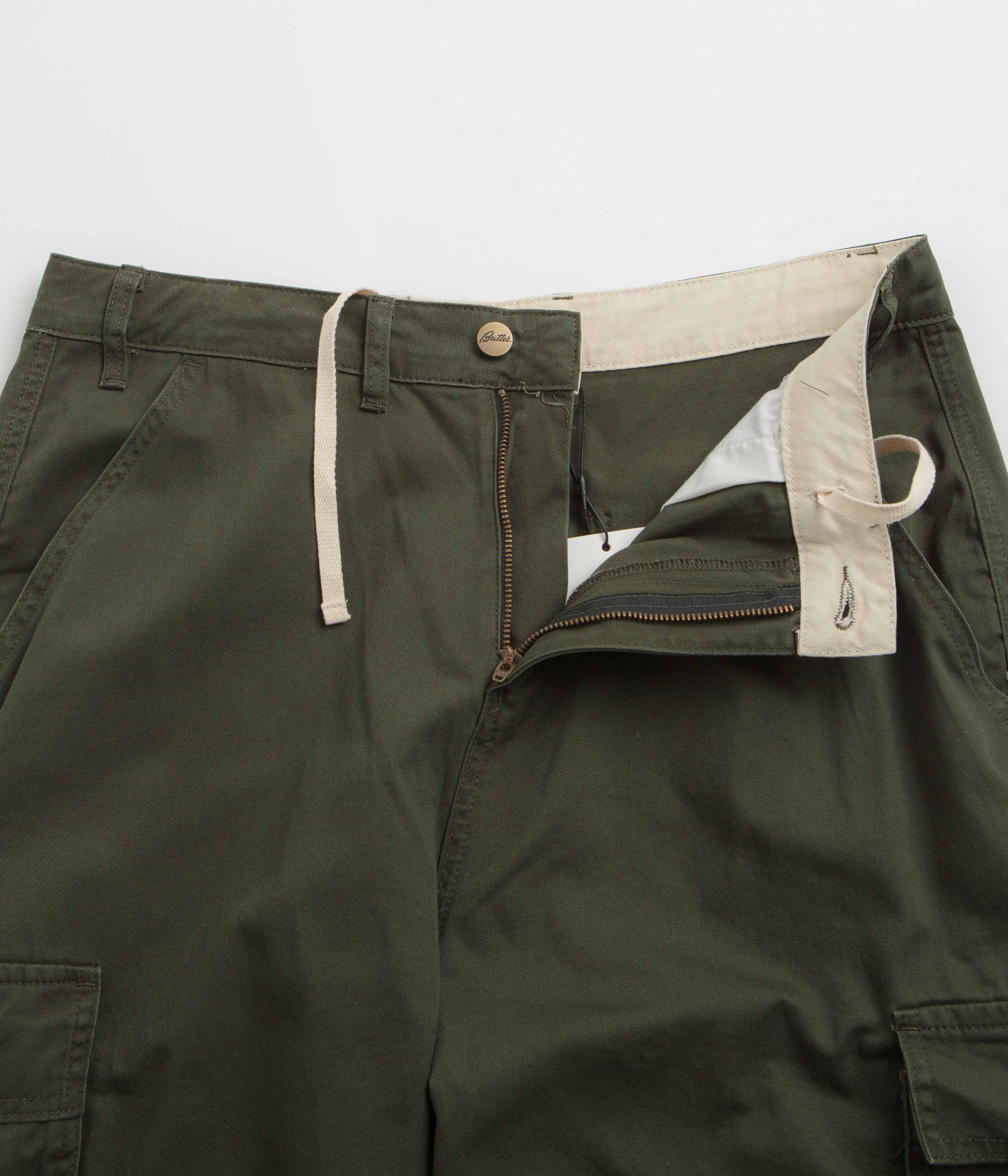 Butter Goods Field Cargo Pants for Men - Durable Military Style Tactical Pants in Forest Green | Outdoor Hiking, Camping & Workwear