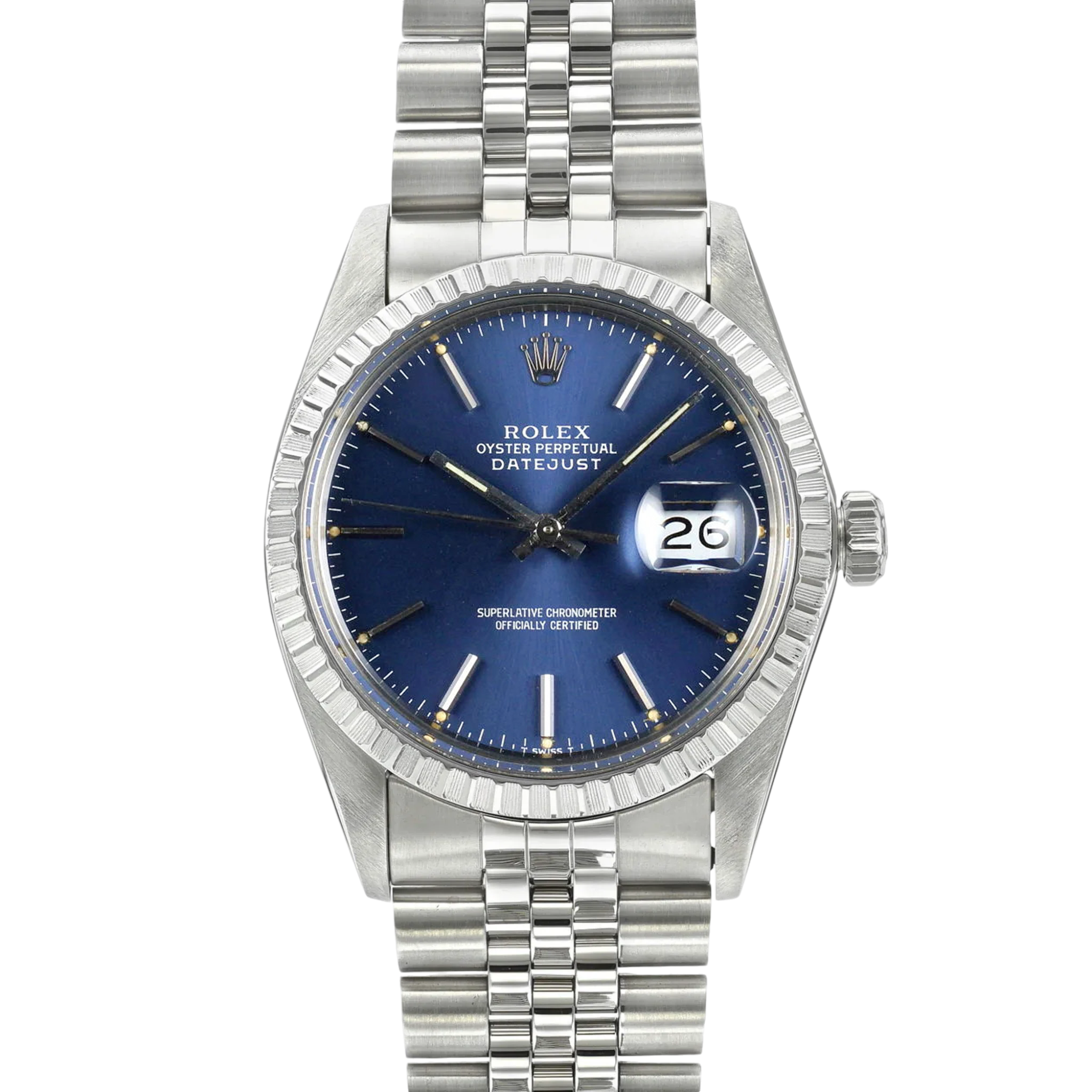 Authentic Rolex Datejust 16030 Men's Watch - Blue Dial with Jubilee Bracelet - Luxury Swiss Timepiece for Business & Formal Occasions