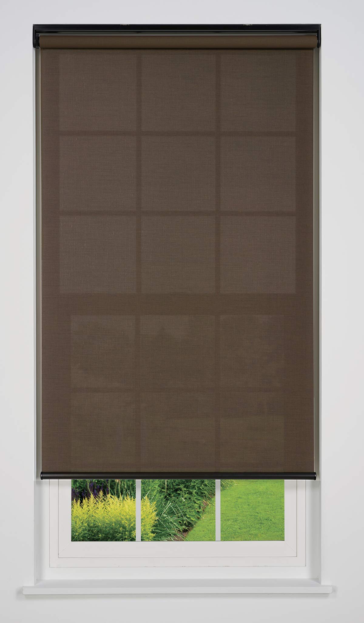 Linen AVENUE Cordless 5% Solar Screen Standard Roller Shade - Coffee 56.5
