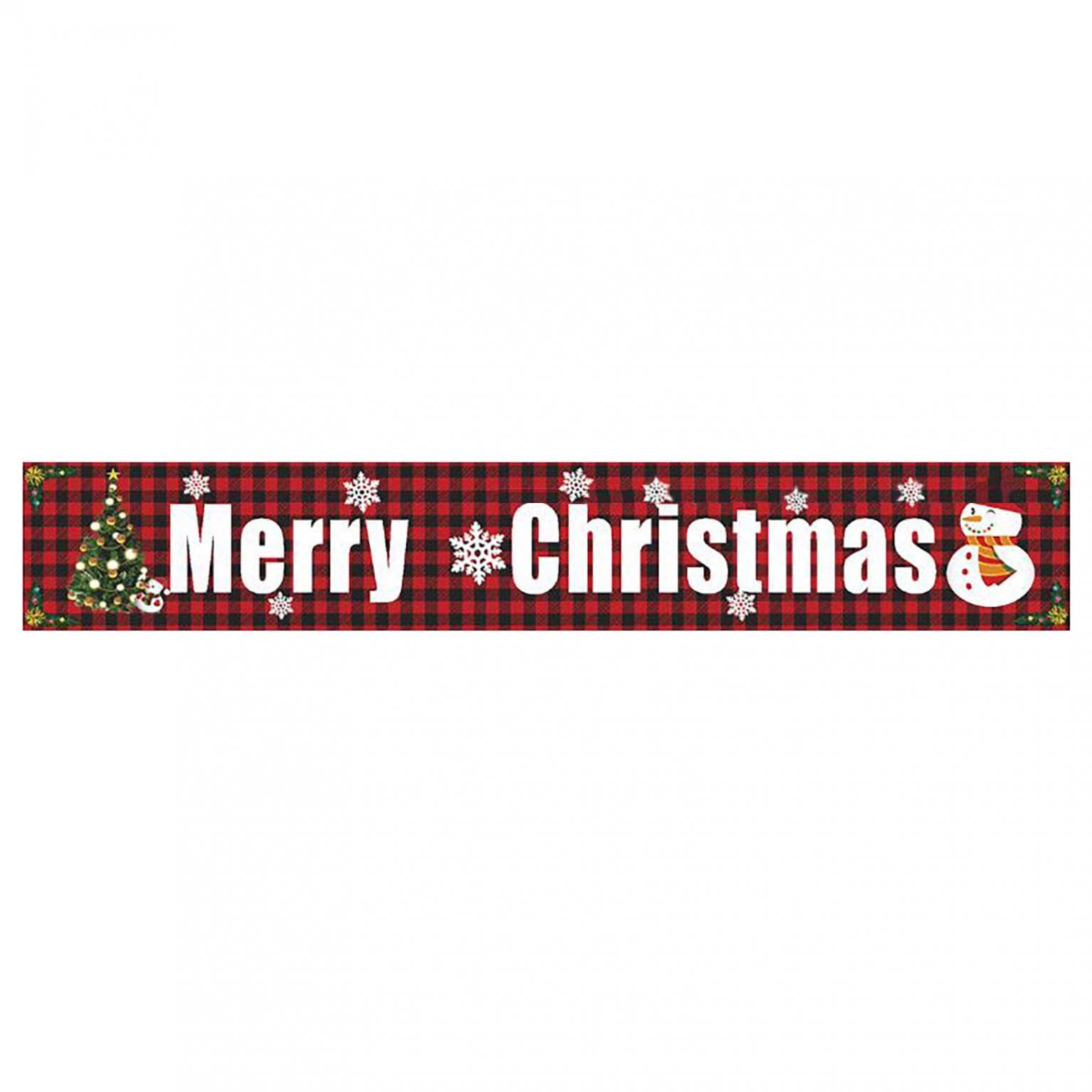 2021 Best Christmas Outdoor Banner Flag - Merry Christmas Non-Woven Decorative Pulling Banner for Holiday Yard Decorations | Perfect for Front Porch, Lawn, and Festival Party Decor