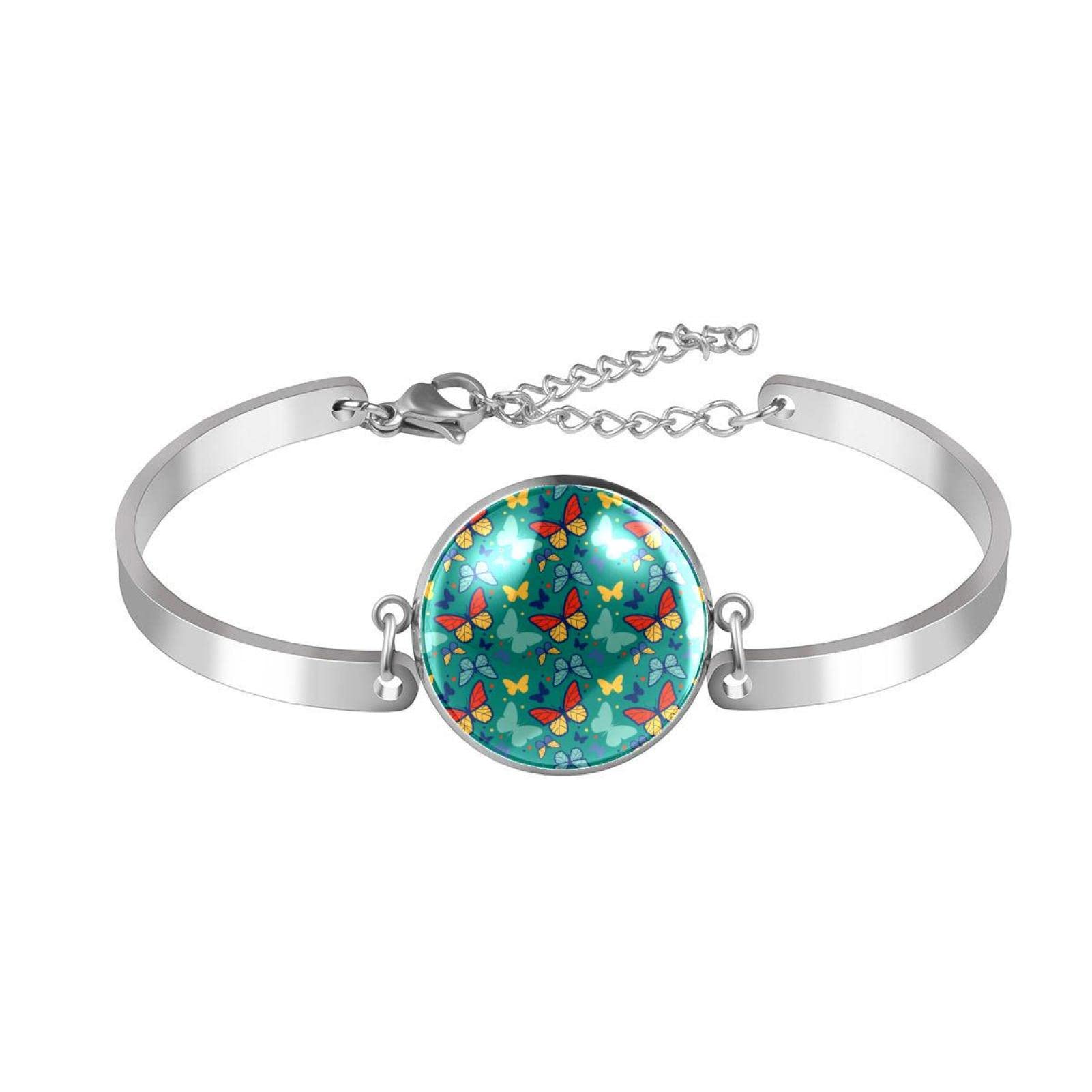 Vintage Adjustable Butterfly Charm Bracelet for Women & Girls - Elegant Round Jewelry Gift for Valentine’s Day, Birthday, Anniversary - Perfect for Date Nights, Parties & Special Occasions