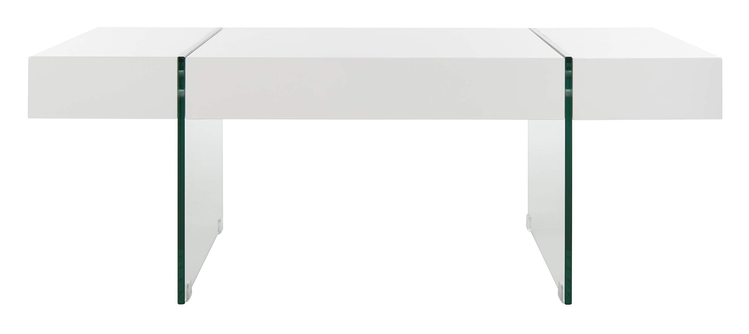 Safavieh Jacob White Modern Glass Leg Coffee Table - Stylish Living Room Furniture for Small Spaces & Contemporary Home Decor