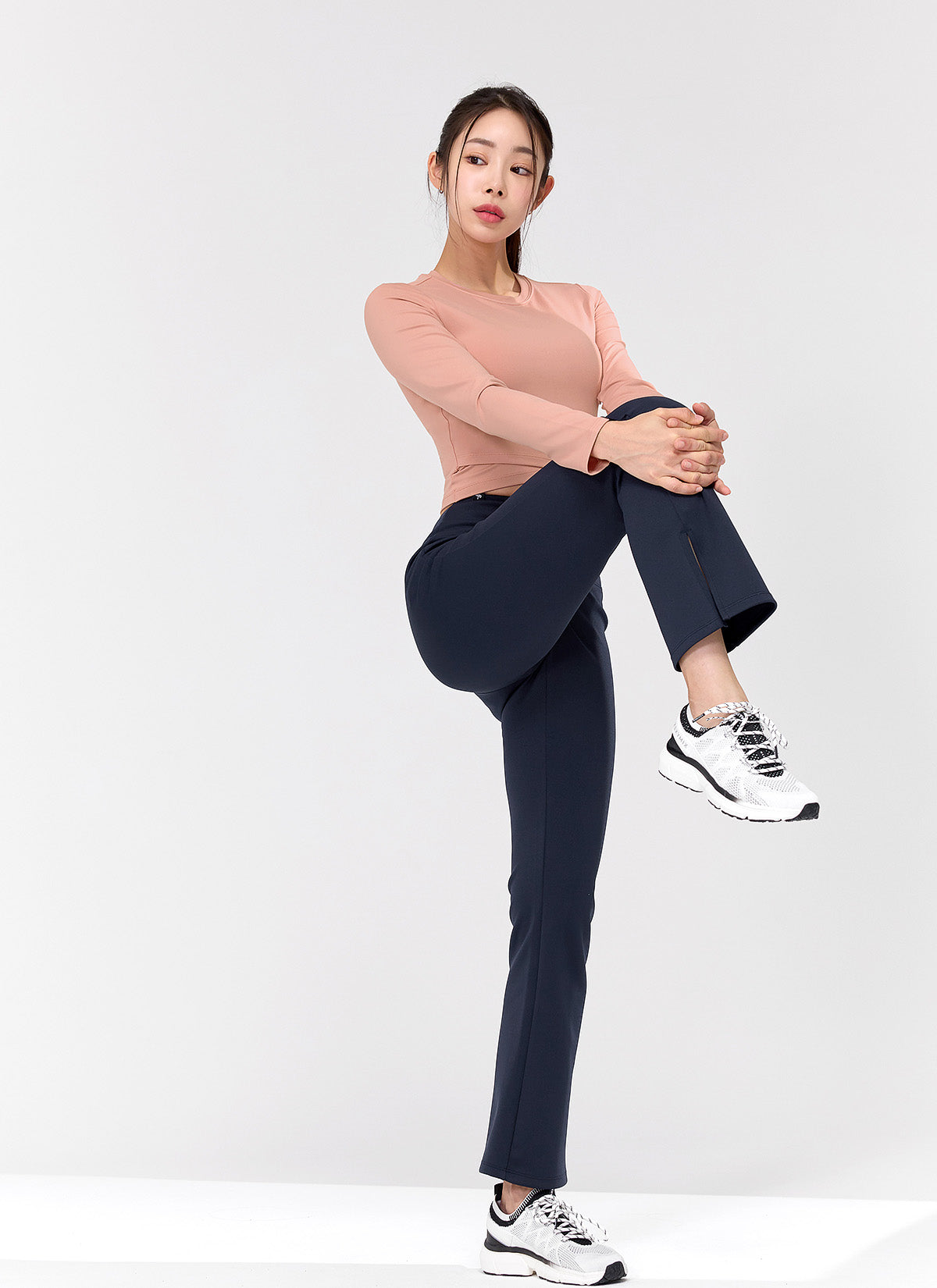 Stretch Formal Bootcut Slit Pants for Women - Elegant Office Work Trousers with Side Slits & Comfort Fit - Perfect for Business, Cocktail Parties & Evening Events