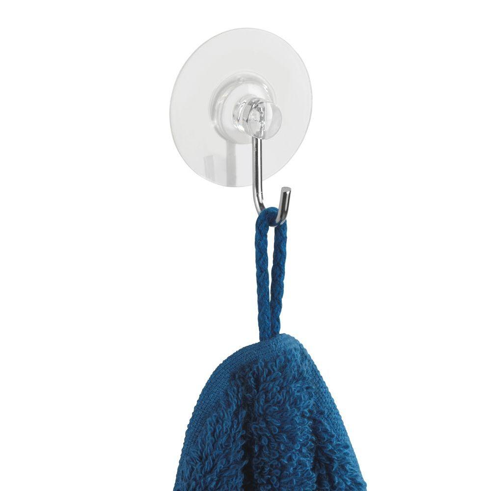 4 Pack Static Lock Suction Hooks - Strong Adhesive Wall Hooks for Bathroom, Kitchen, Shower, Office - No Drilling Required