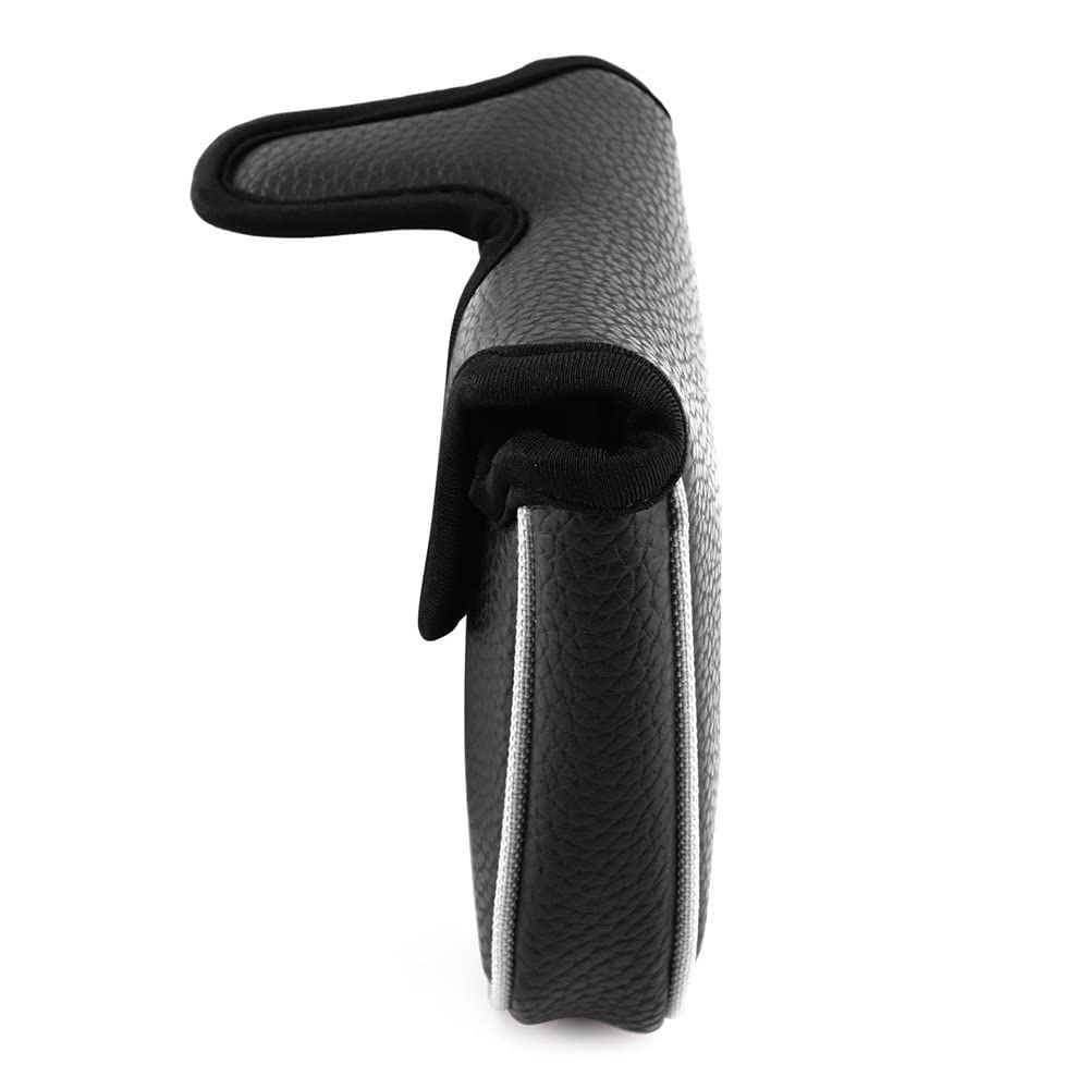 Premium Golf Putter Headcover for High MOI Square Mallet Putters - Big Teeth Heel Shaft Design - Fits Taylormade & Scotty Cameron 6M DB - Durable Club Protector for Golf Course & Practice Sessions