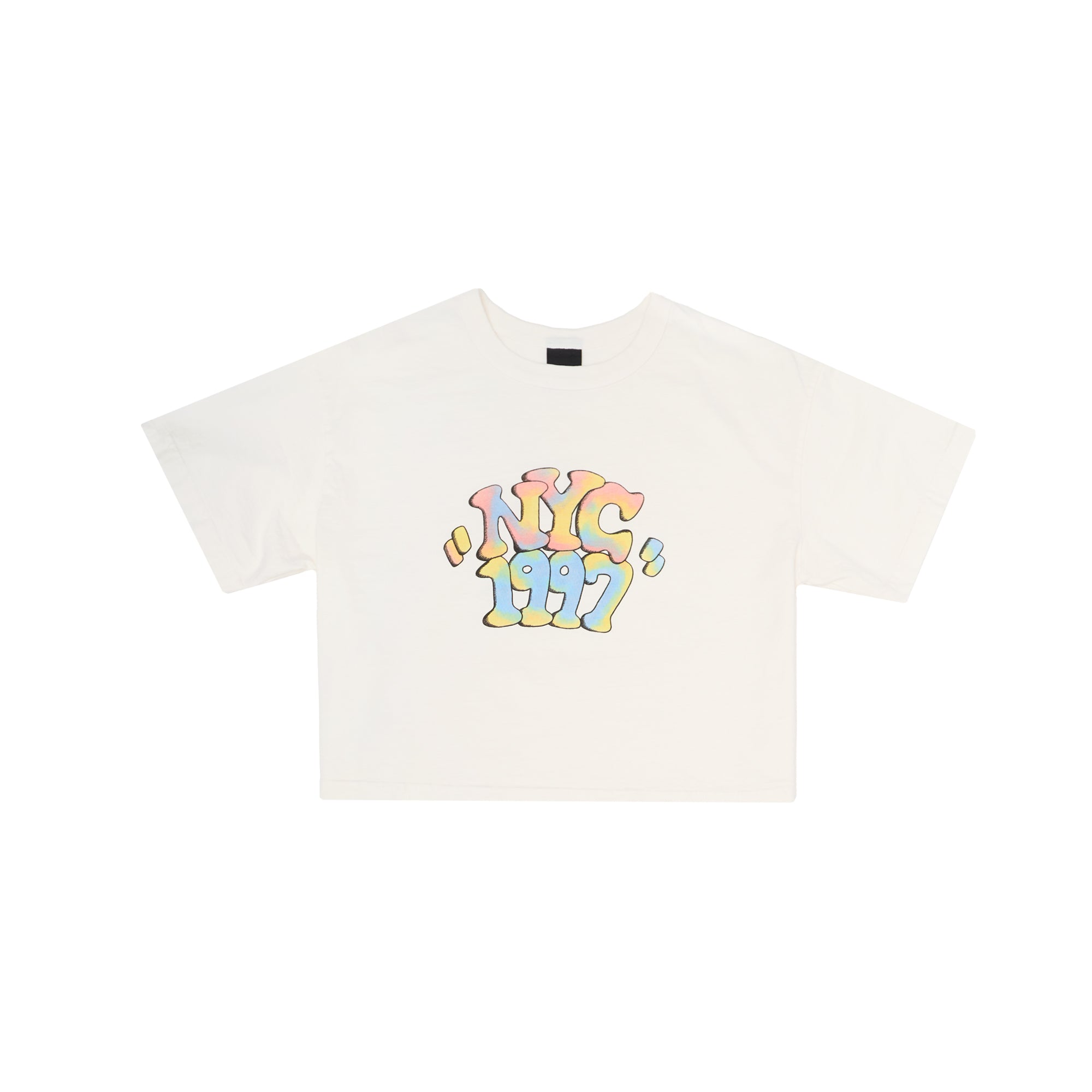Only NY NYC 1997 Watercolor Print Crop T-Shirt - Natural Cotton Vintage Streetwear Tee for Women | Casual Wear, Summer Outfits & Urban Fashion