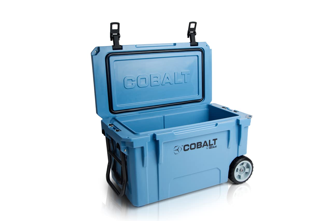 Cobalt 55 Quart Roto Molded Super Ice Cooler - Heavy Duty Large Ice Chest Keeps Ice for Up to 3 Days | Perfect for Camping, Beach Trips, Tailgating & Outdoor Adventures