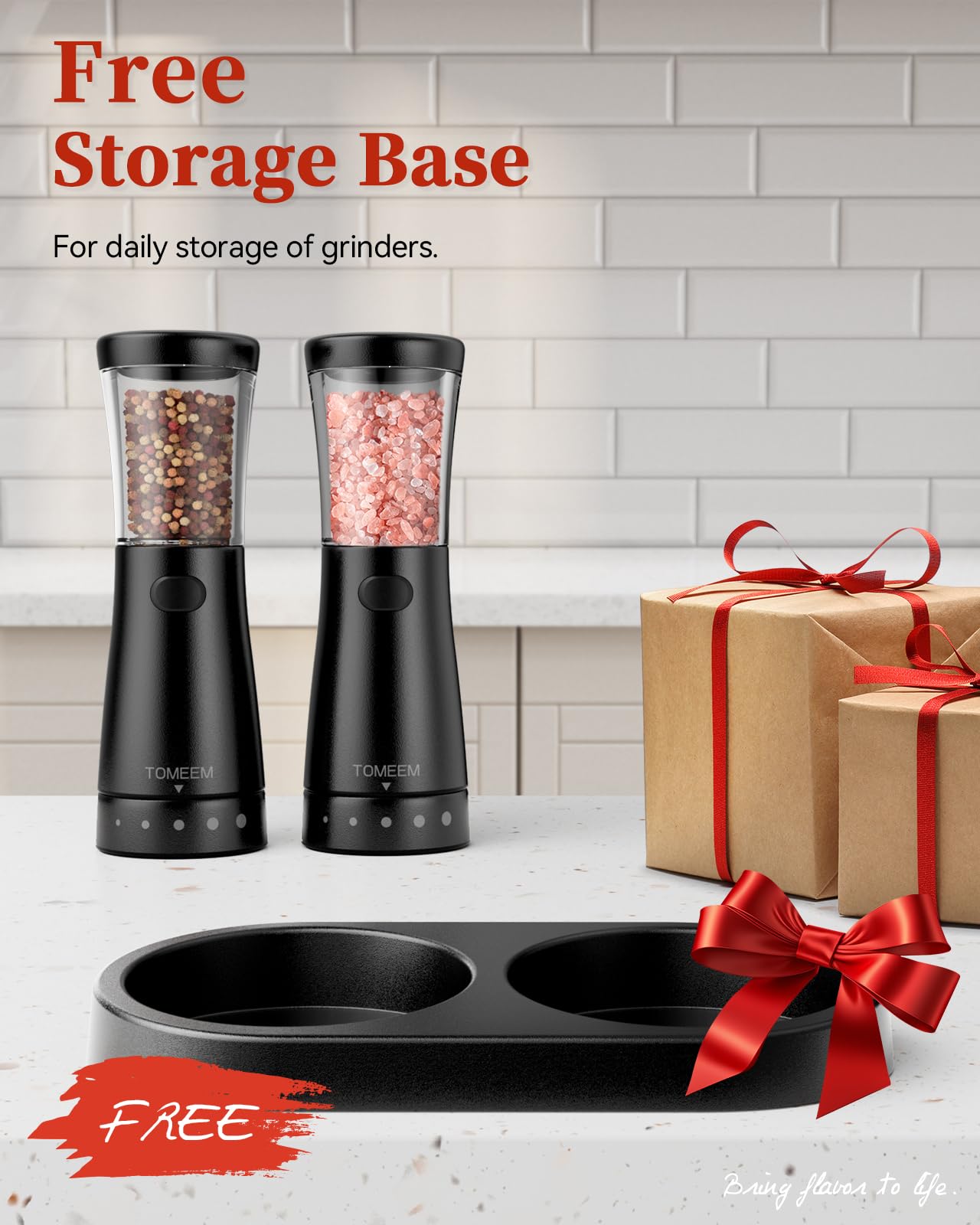 Premium Electric Salt and Pepper Grinder Set - Rechargeable Stainless Steel Mill with 4.5oz Capacity, Adjustable Coarseness & Wide 1.8