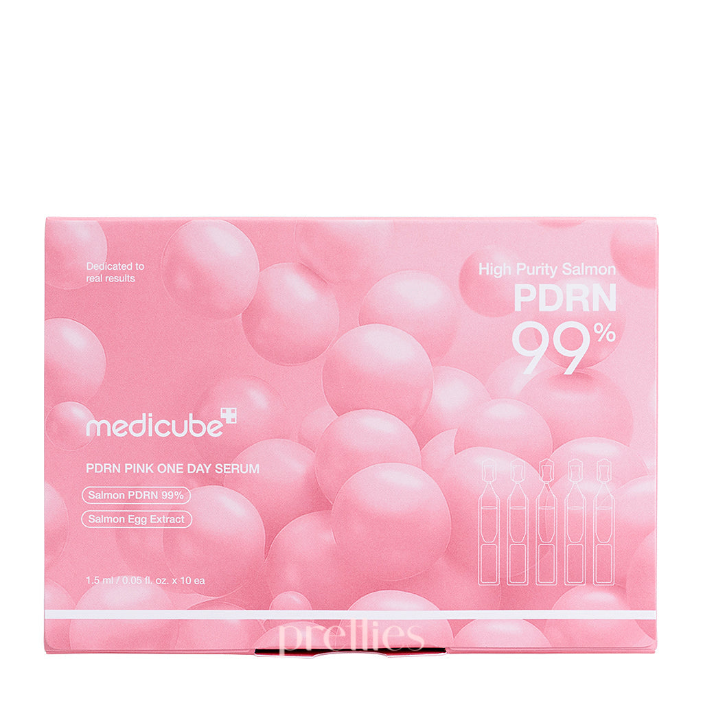 Medicube PDRN Pink One Day Serum Set - 1.5ml x 10pcs - Hydrating & Brightening Facial Treatment for Daily Skincare Routine