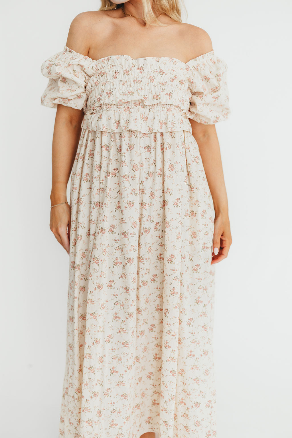 Finley 100% Cotton Peplum Midi Dress - Petal Pink | Bump & Nursing Friendly Maternity Dress | Perfect for Baby Showers, Nursing & Everyday Wear