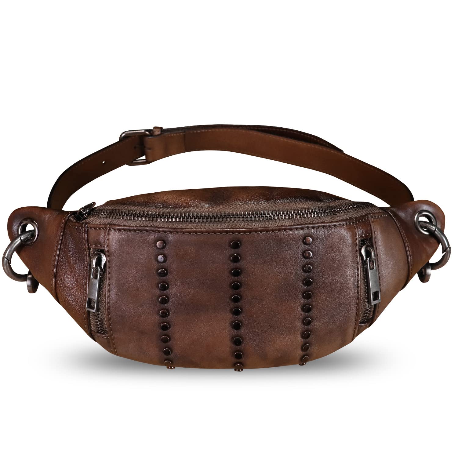 **Genuine Leather Fanny Pack for Women - Vintage Real Leather Waist Bag - Fashion Hip Bag - Crossbody Purse - Perfect for Travel, Hiking & Everyday Use**