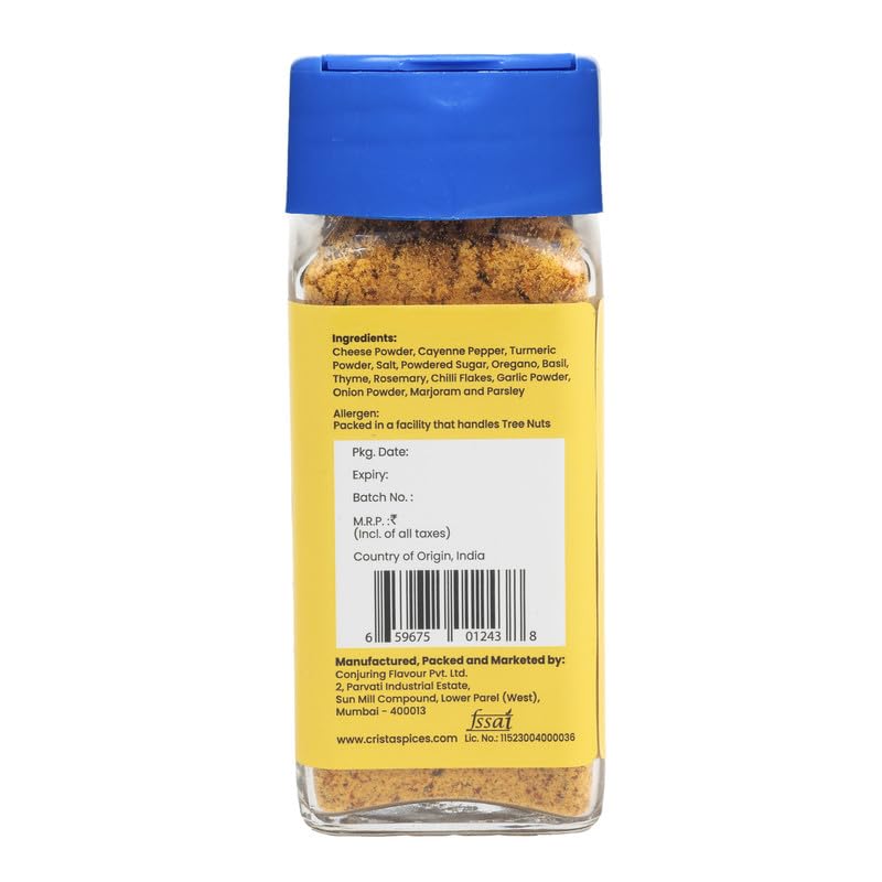 CRISTA Creamy Cheese Powder 50g - Premium Popcorn Seasoning for Pasta, Fries & Pizza | Rich Cheese Flavor Enhancer for Snacks, Baking & Cooking | Perfect for Movie Nights, Parties & Family Gatherings