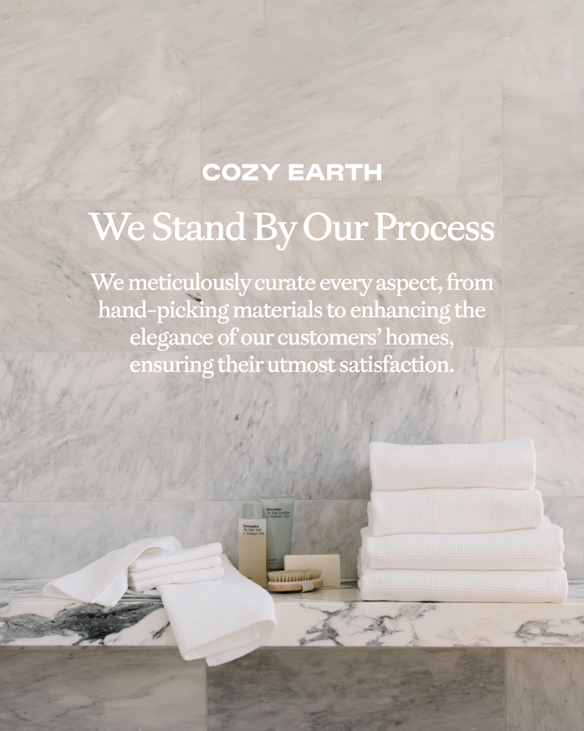 Cozy Earth White Waffle Terry Washcloths - Ultra Soft Cotton & Bamboo Viscose Blend, Plush & Highly Absorbent for Gentle Skin Care | Perfect for Bath, Spa & Baby Care
