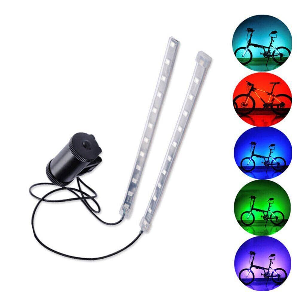TEAMWILL USB Rechargeable LED Bike Light Strip - Waterproof, Multicolor, Bright Frame Lights for Night Cycling Safety | Perfect for Mountain Bikes, Commuting & Outdoor Adventures