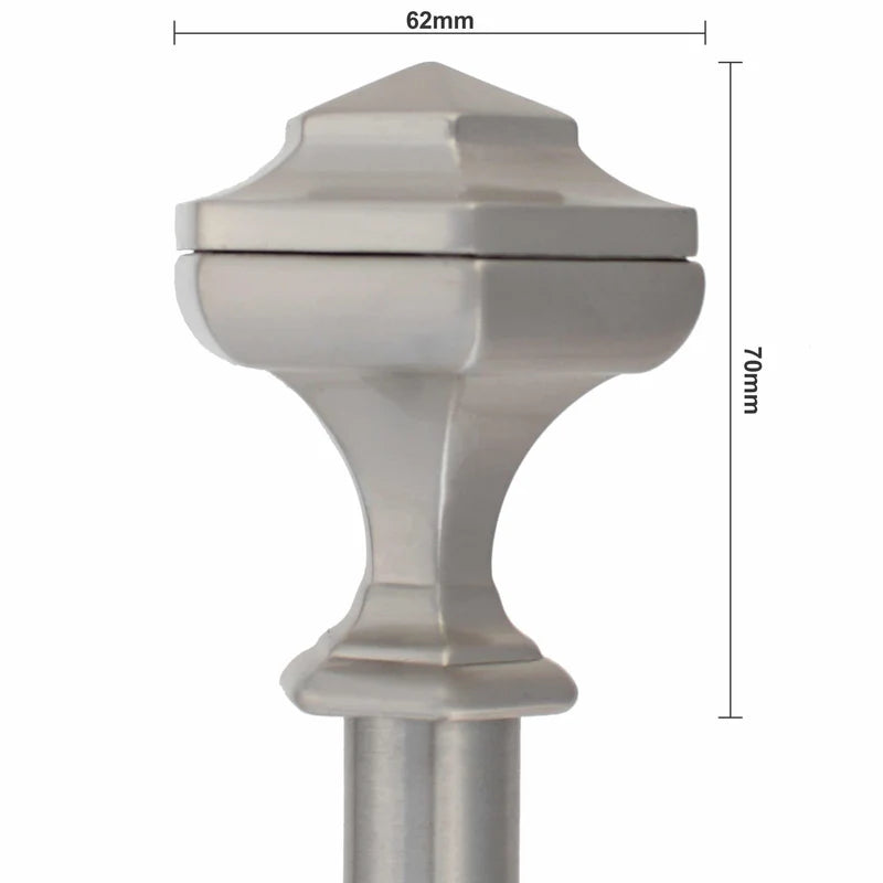 Silver Tuscan Expandable Curtain Rod - Adjustable Length 28-48 Inches, Rust-Resistant Metal Finishing for Living Room, Bedroom, Kitchen Windows - Perfect for Sheer, Blackout & Thermal Drapes