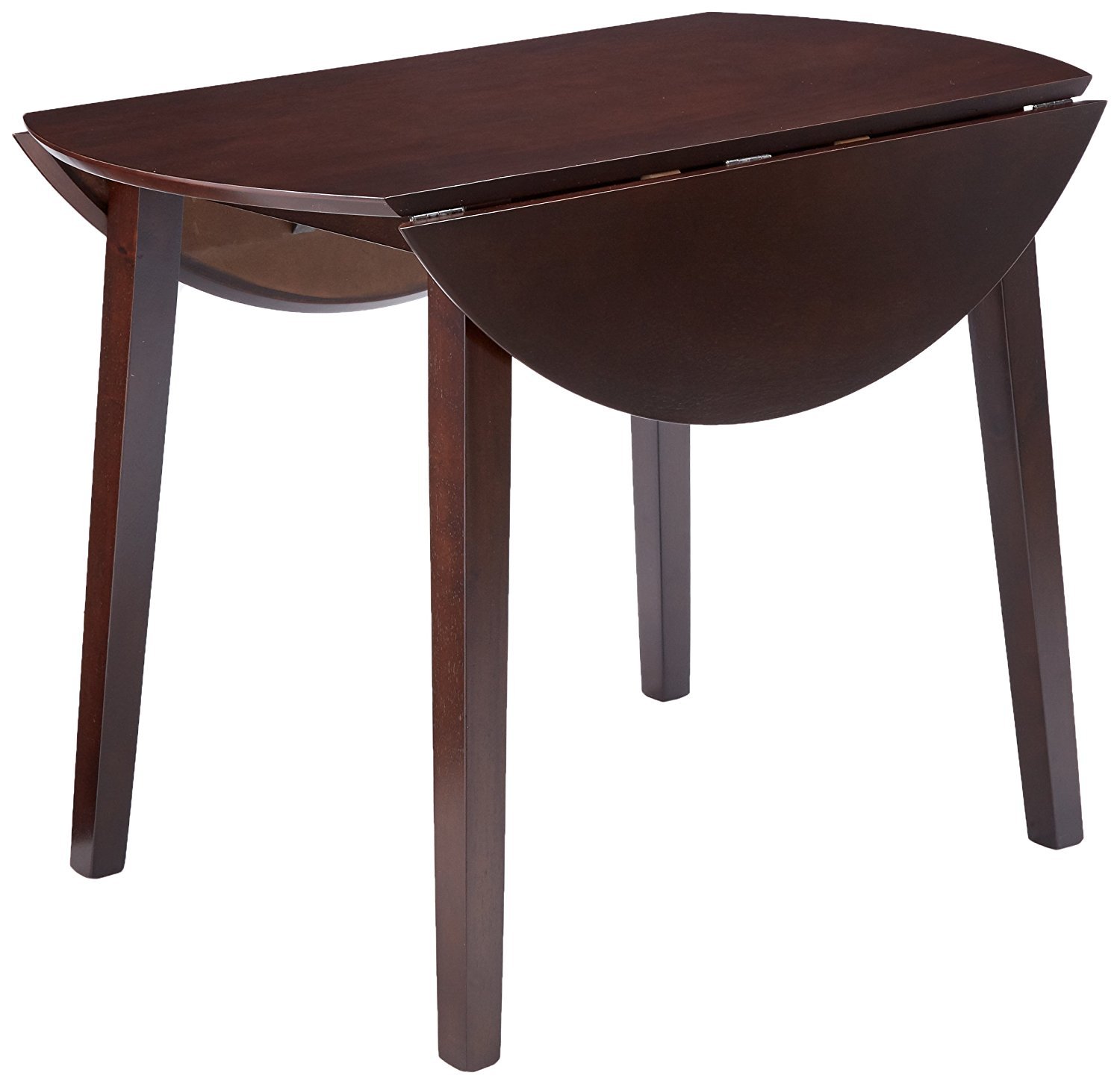 Kings Brand Furniture 3-Piece Wood Drop Leaf Dinette Table Set with 2 Chairs - Cappuccino Finish for Small Space Dining, Kitchen, Breakfast Nook & Apartment