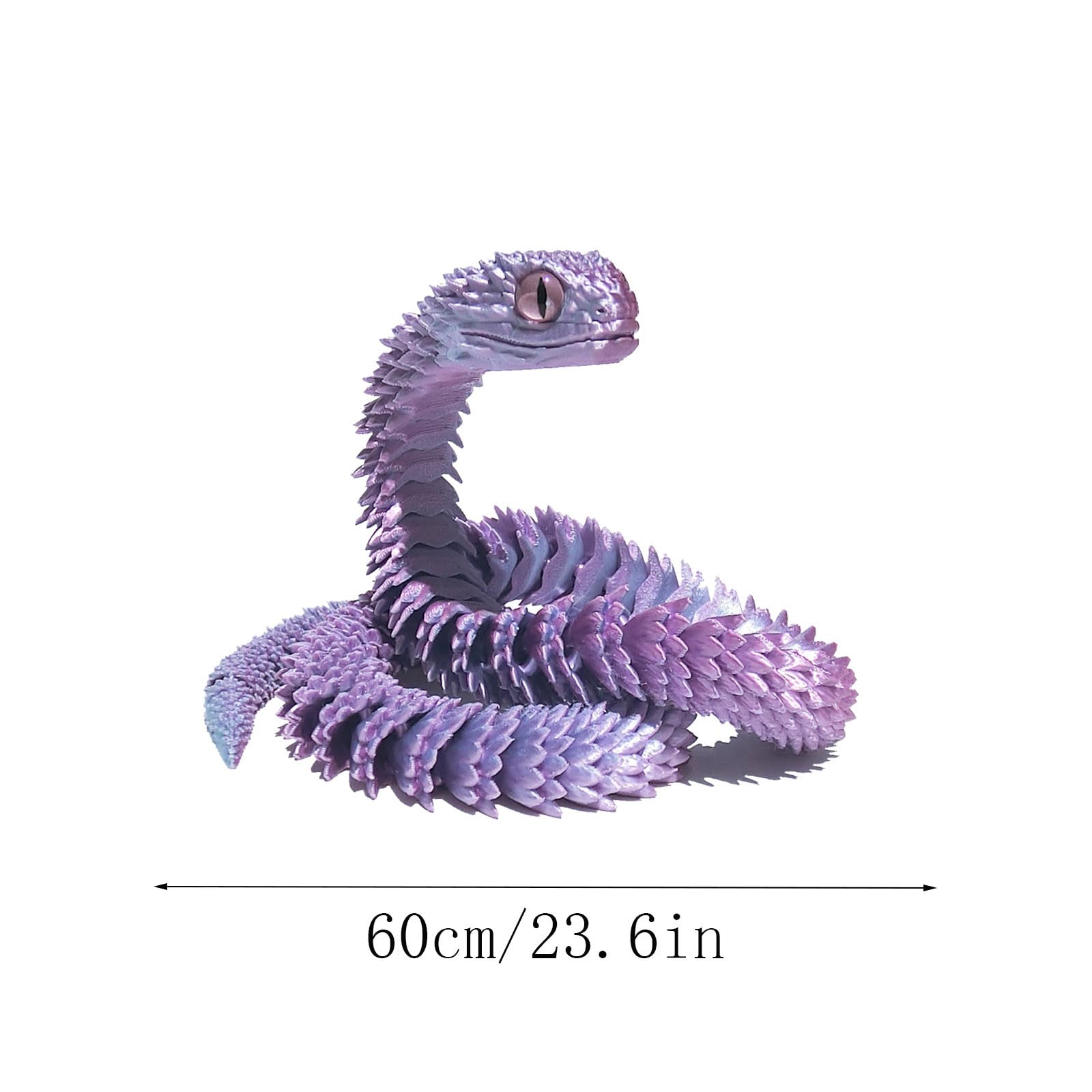3D Printed Articulated Snake Toy Set - Flexible Fidget Toys for Adults, Cute Animal Stress Relief & Desk Decor (Sky Blue) - Perfect for Office, Home, Anxiety Relief & Gift Giving