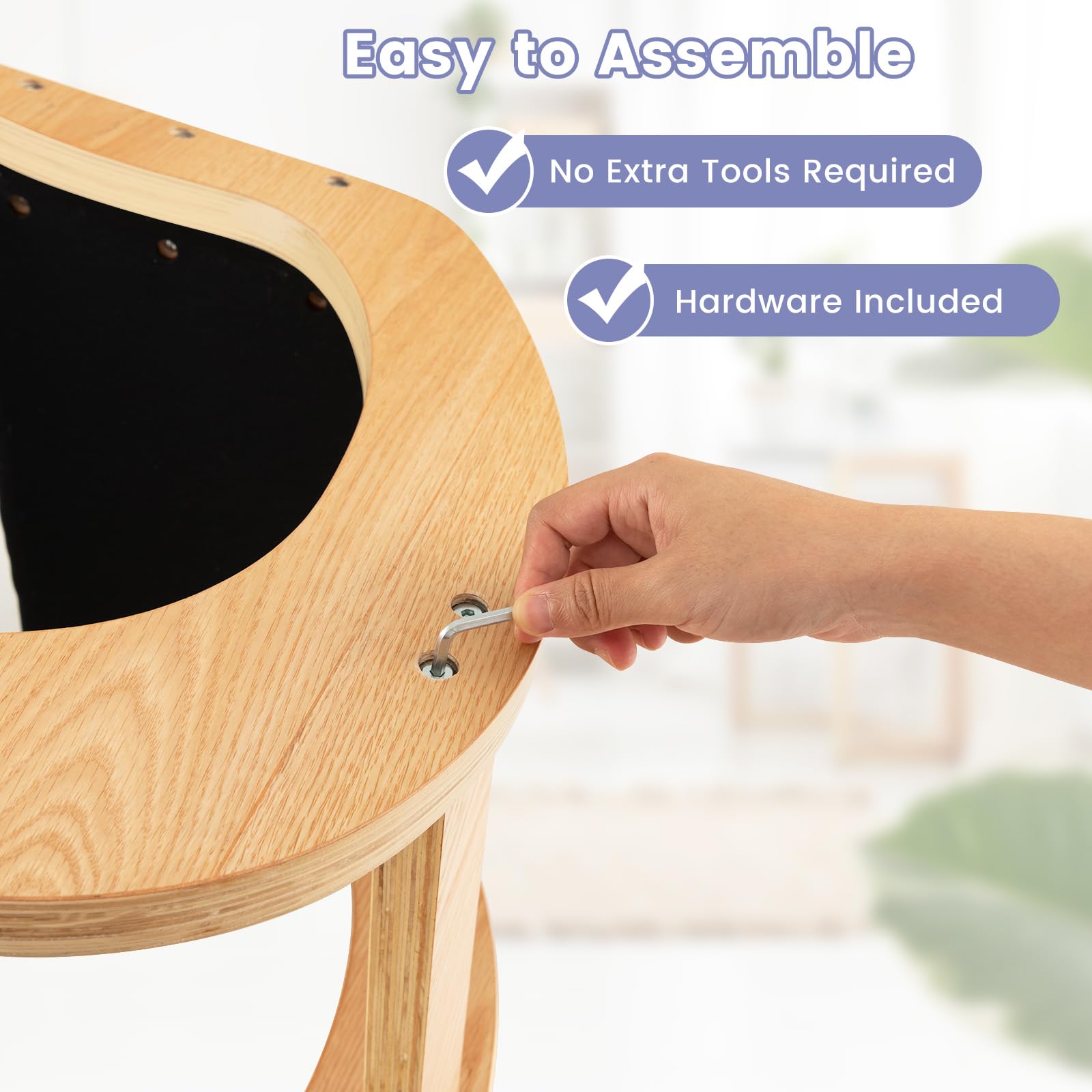 GOFLAME Ergonomic Kneeling Chair - Adjustable Wooden Rocking Knee Chair with Thick Padded Seat Cushion & Knee Support - Posture Corrector for Home Office, Meditation & Reading - Relieves Back Pain & Improves Sitting Posture (Black)