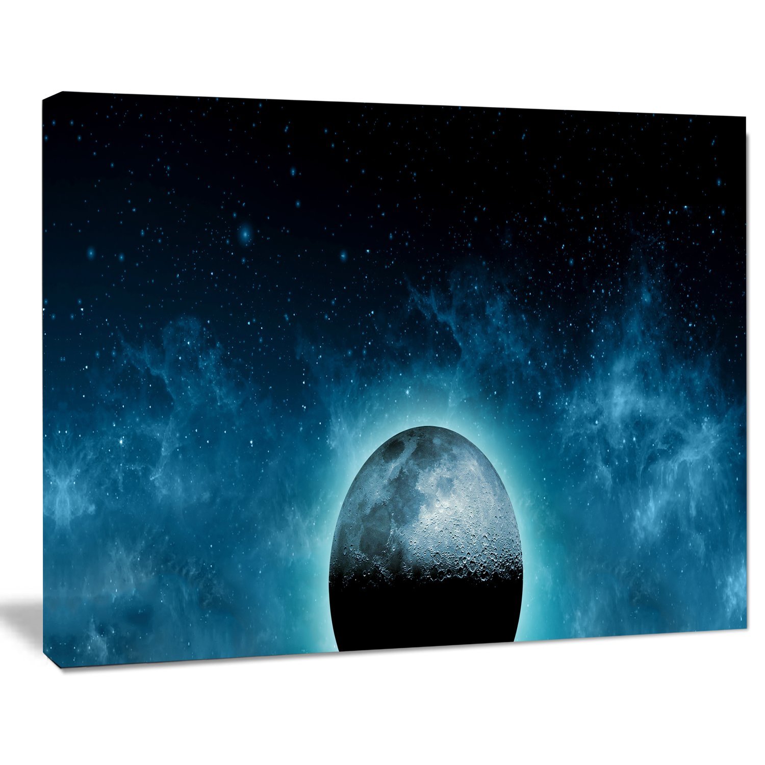 Galaxy Moon Wall Art - Extra Large Landscape Canvas Print for Living Room, Bedroom & Office Decor | Space Themed Home Decoration