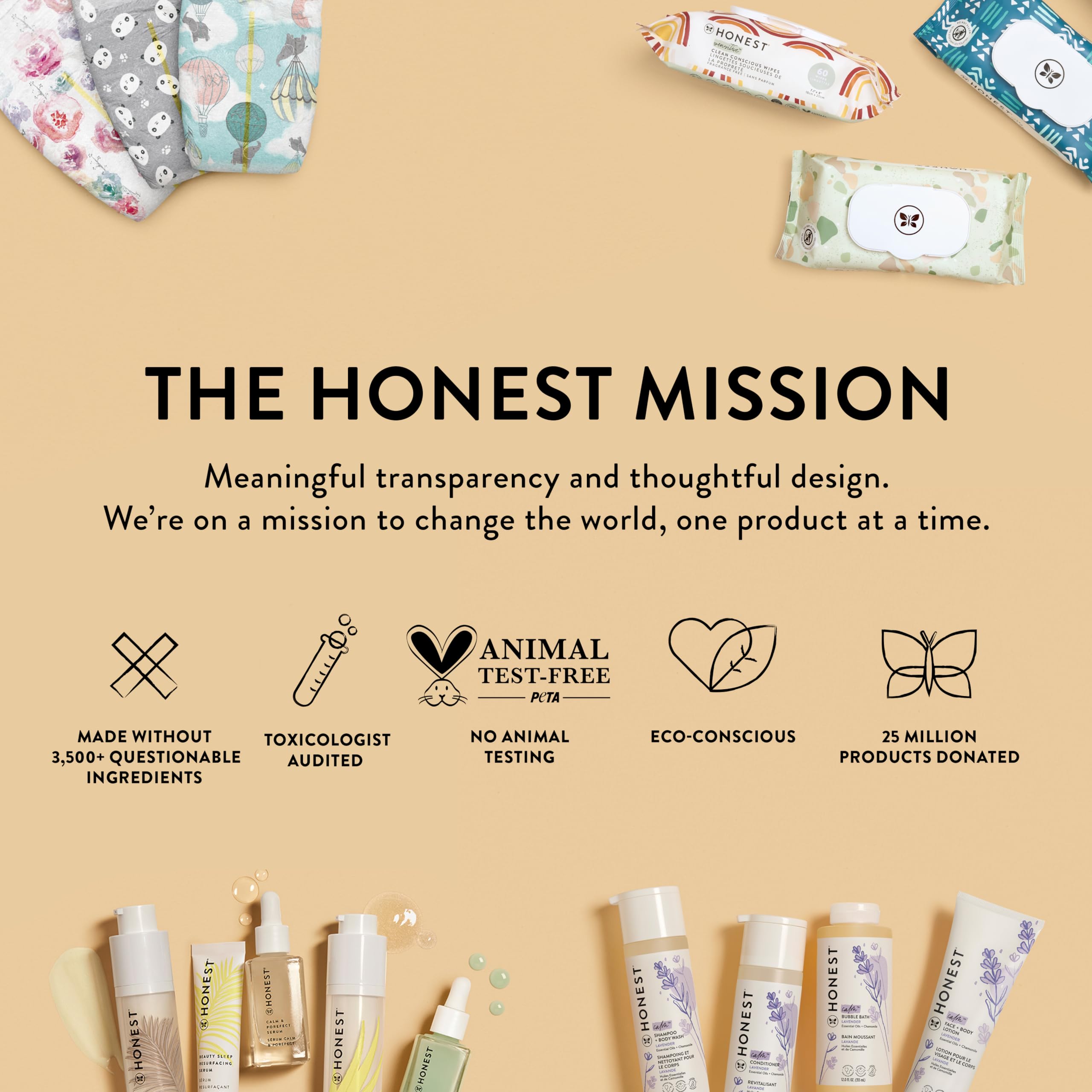 The Honest Company Clean Conscious Diapers - Plant-Based, Sustainable, Hypoallergenic | Rose Blossom & Tutu Cute Design | Size 1 (8-14 lbs), 78 Count | Eco-Friendly Baby Diapers for Sensitive Skin | Perfect for Newborns, Daycare & Overnight Use