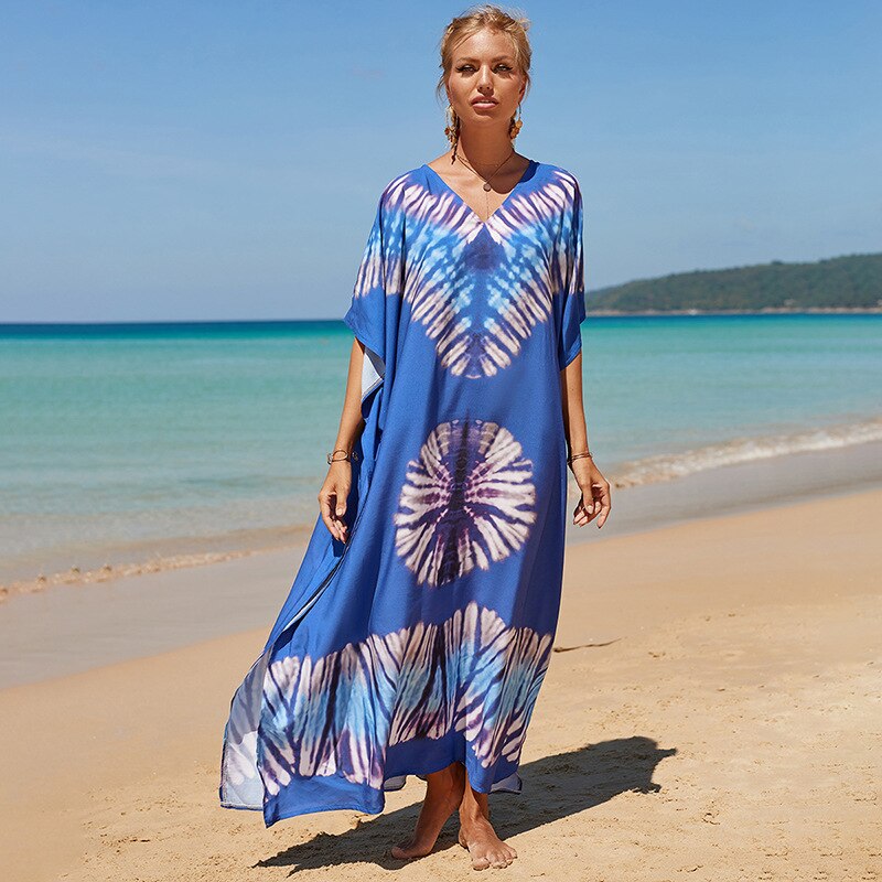 Bohemian Beach Dresses & Kaftans - Flowy Bikini Cover Ups, Maxi Robe for Women | Elegant Swimwear Coverup for Pool, Vacation & Summer Outfits