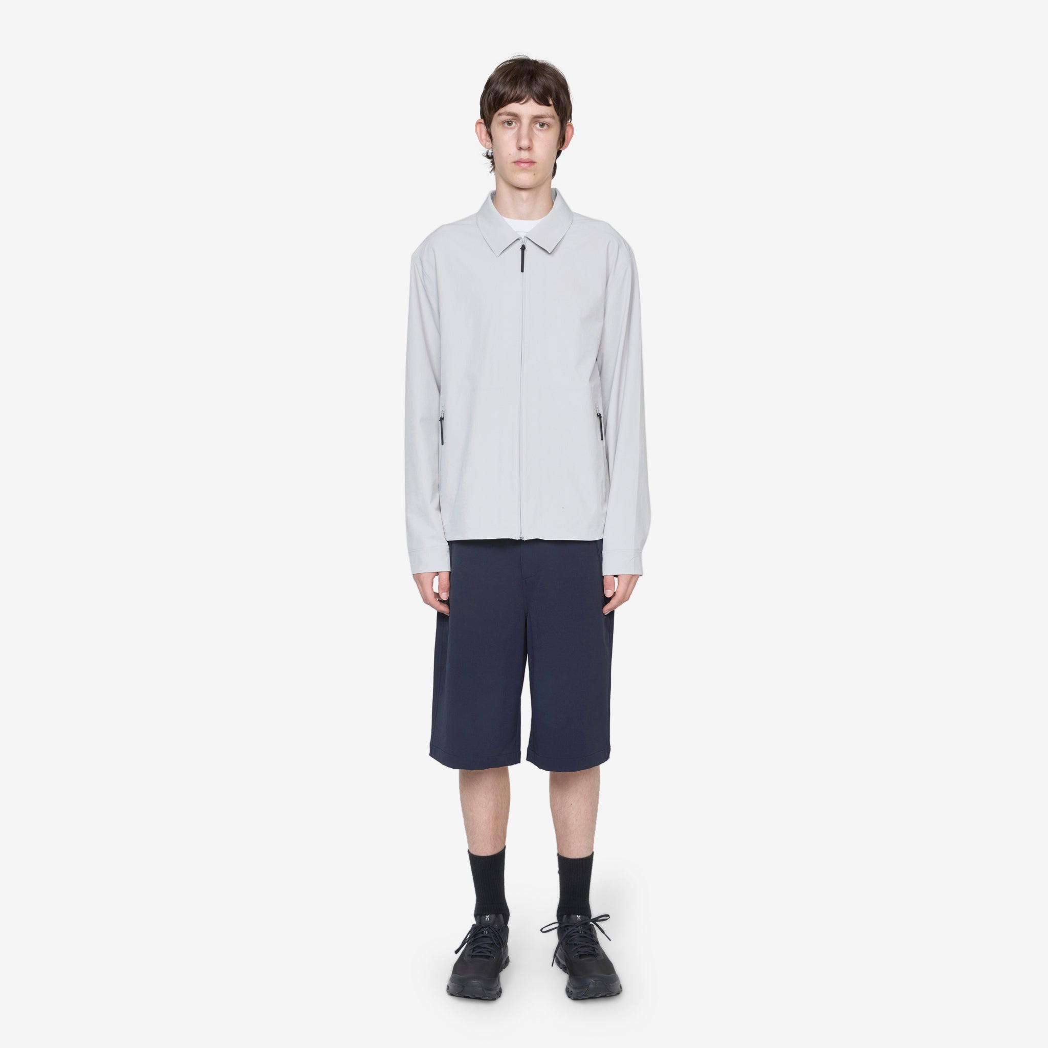 Breathable Technical Shirt for Men - Light Grey Performance Tee for Running, Hiking & Outdoor Activities