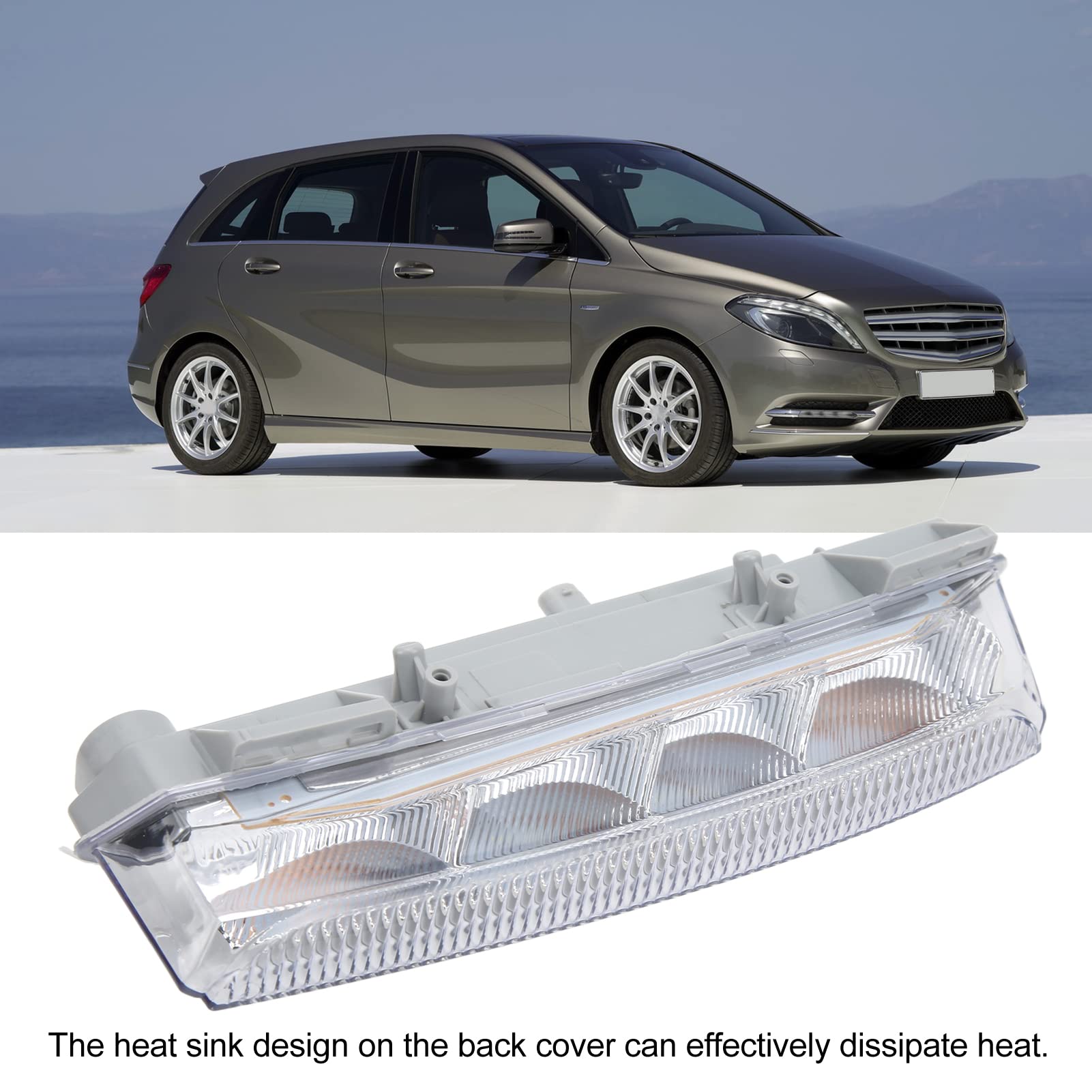 Aramox LED Daytime Running Lights & Fog Lamps for Mercedes-Benz B-Class W242 W246 (Left Side 2049069100) - Premium Replacement for Enhanced Visibility & Safety During Day/Night Driving