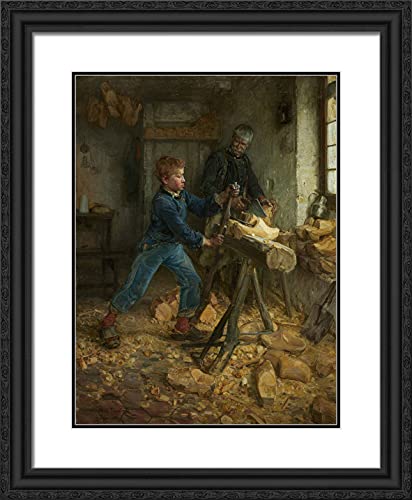 Black Ornate Wood Frame with Double Matting