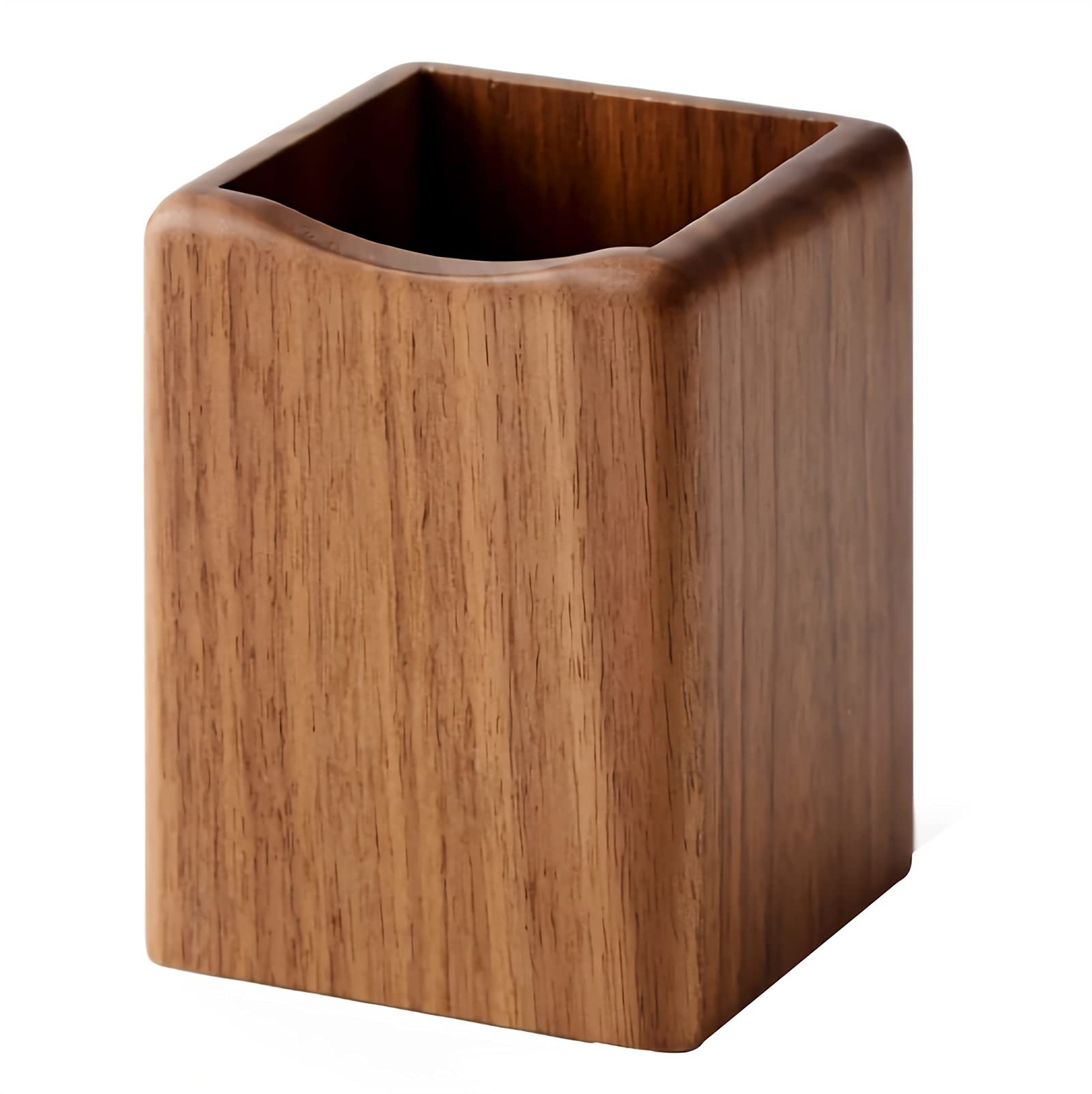 Premium Black Walnut Wooden Desk Organizer - Pencil Holder, Makeup Brush Stand & Office Supplies Storage | Perfect for Home Office, Study Desk & Vanity Organizing