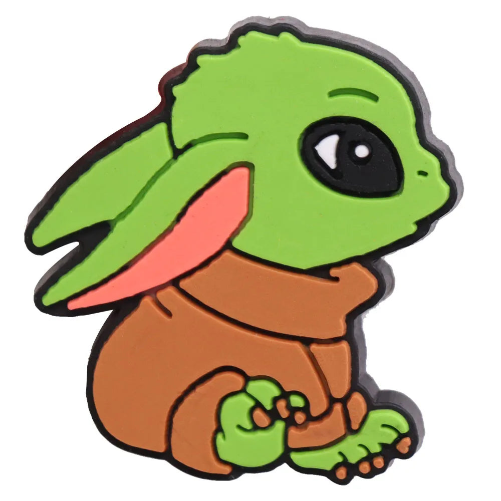 22Pcs Baby Yoda Shoe Charms - Cute Green Alien PVC Sandal Accessories for Boys & Girls - Perfect for Garden Parties, Cosplay & Gifts