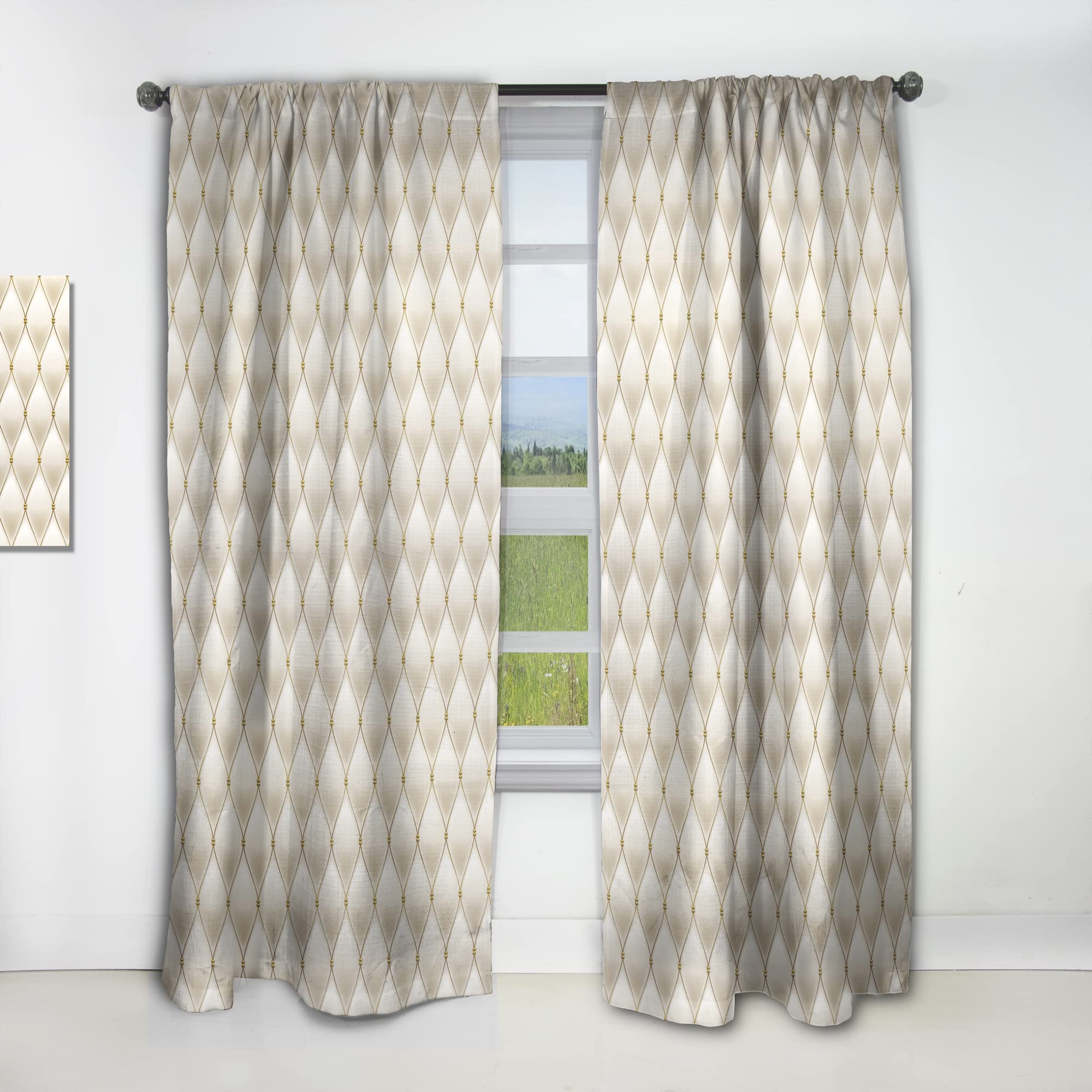 DesignQ Thermal Insulated Blackout Curtains for Bedroom & Living Room - Fancy Leather Sofa Pattern - Single Panel 52x108 Inches - Perfect for Home Decor, Privacy & Light Control