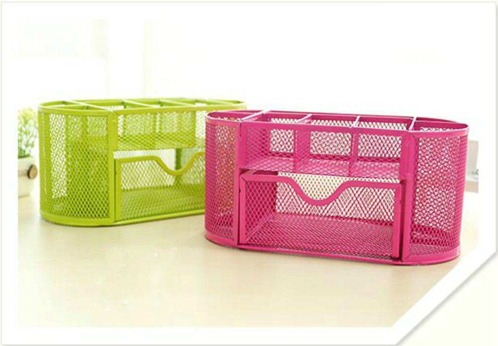Pink Desk Organizer Set - Office Supplies & Workspace Storage Solutions with Pencil Holders & Dispensers - Perfect for Home Office, School Desk, and Workspace Organization